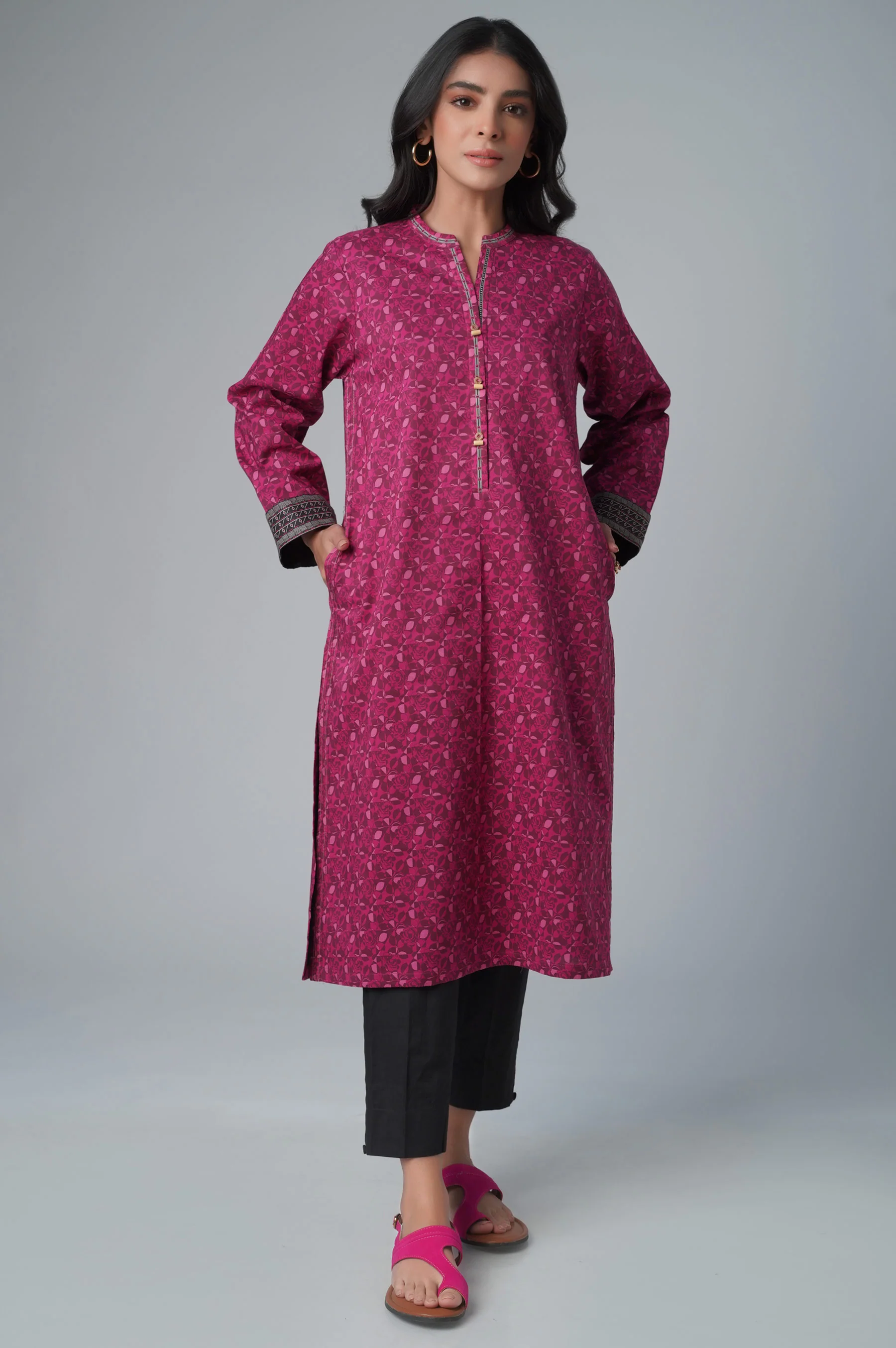 Unstitched 1 Piece Printed Lawn Shirt - Image 2