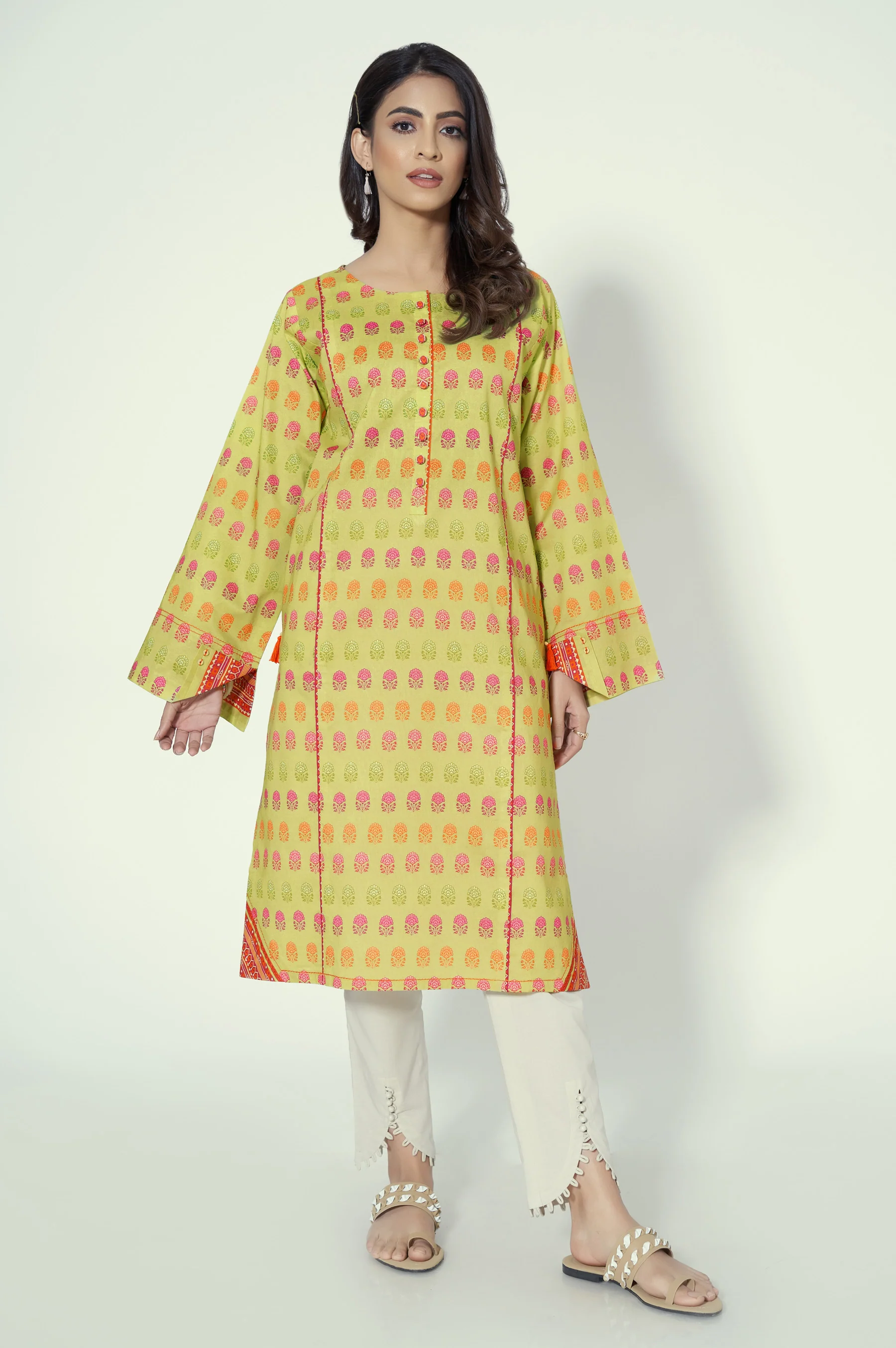 Unstitched 1 Piece Printed Lawn Shirt - Image 3