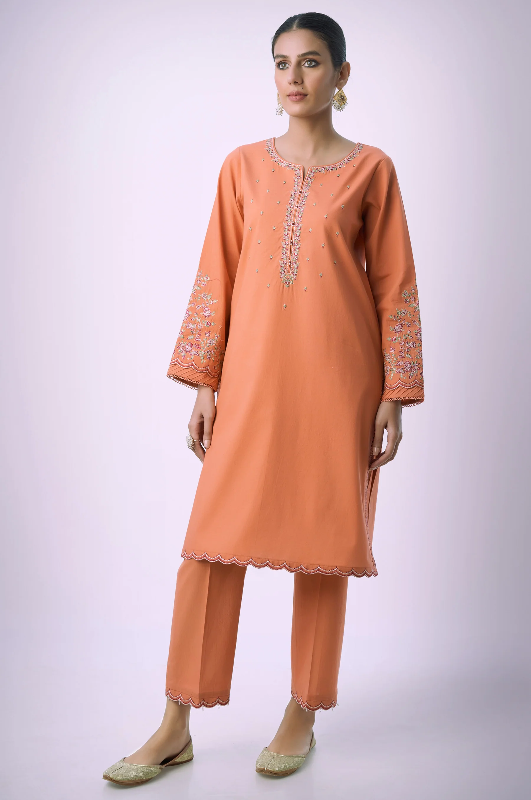Unstitched 2 Piece Embroidered Cambric Suit - Image 2