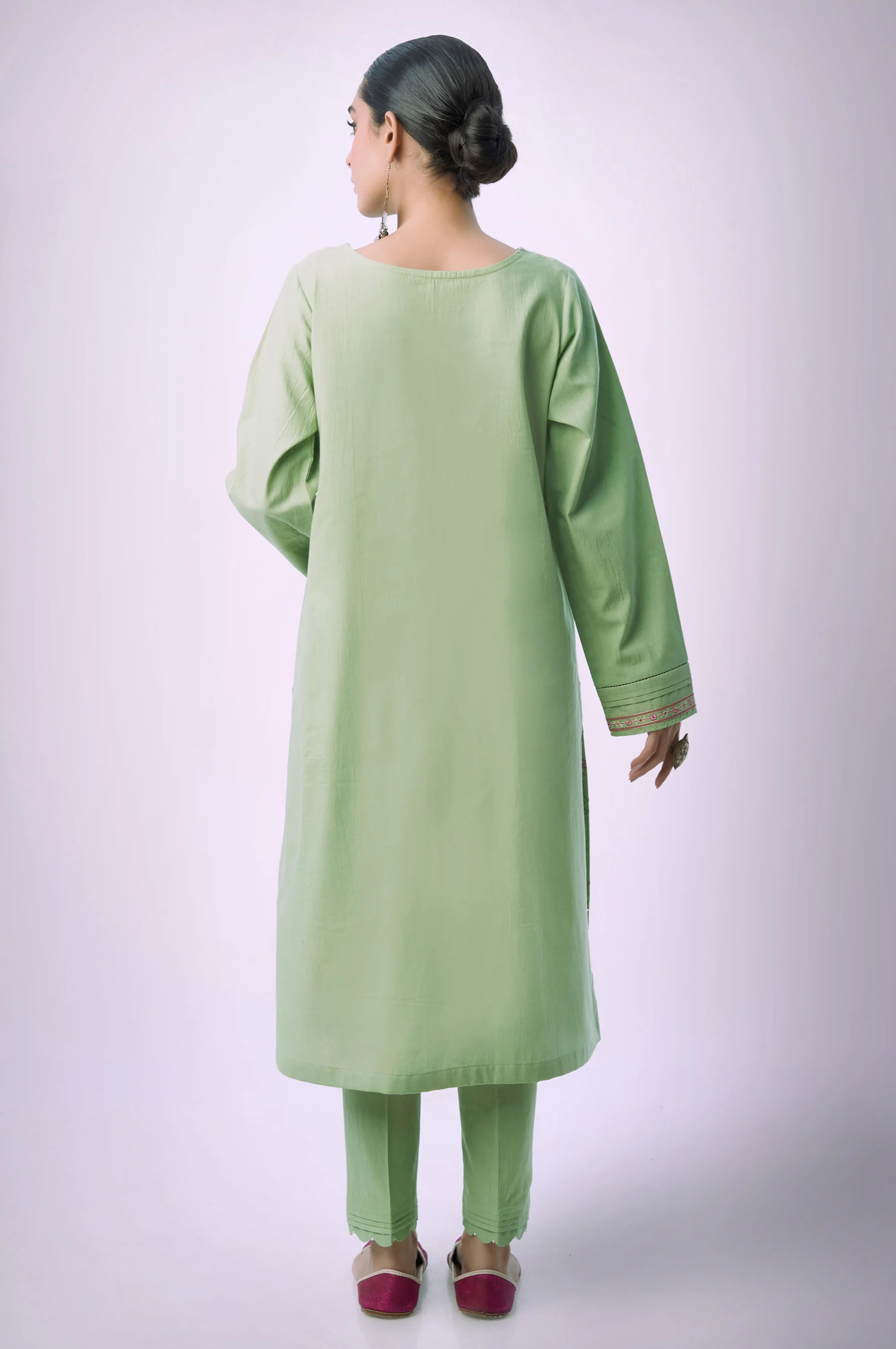 Unstitched 2 Piece Embroidered Cambric Suit - Image 4