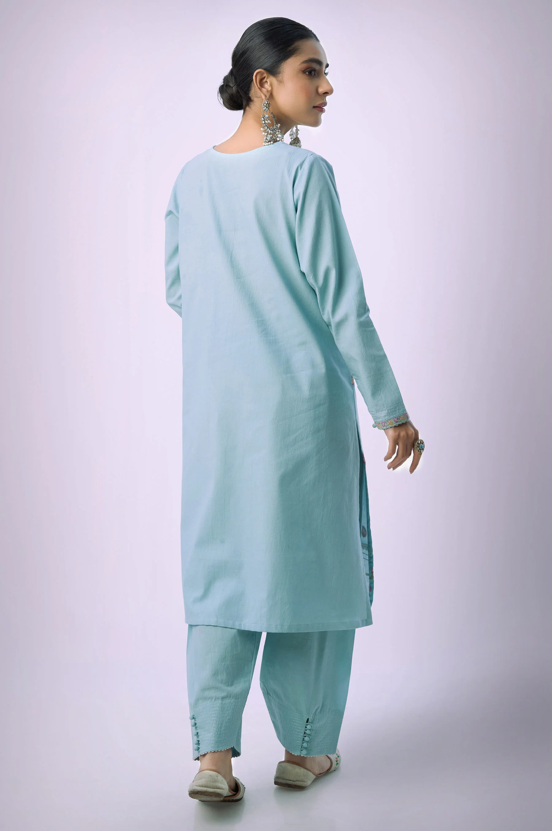 Unstitched 2 Piece Embroidered Cambric Suit - Image 3