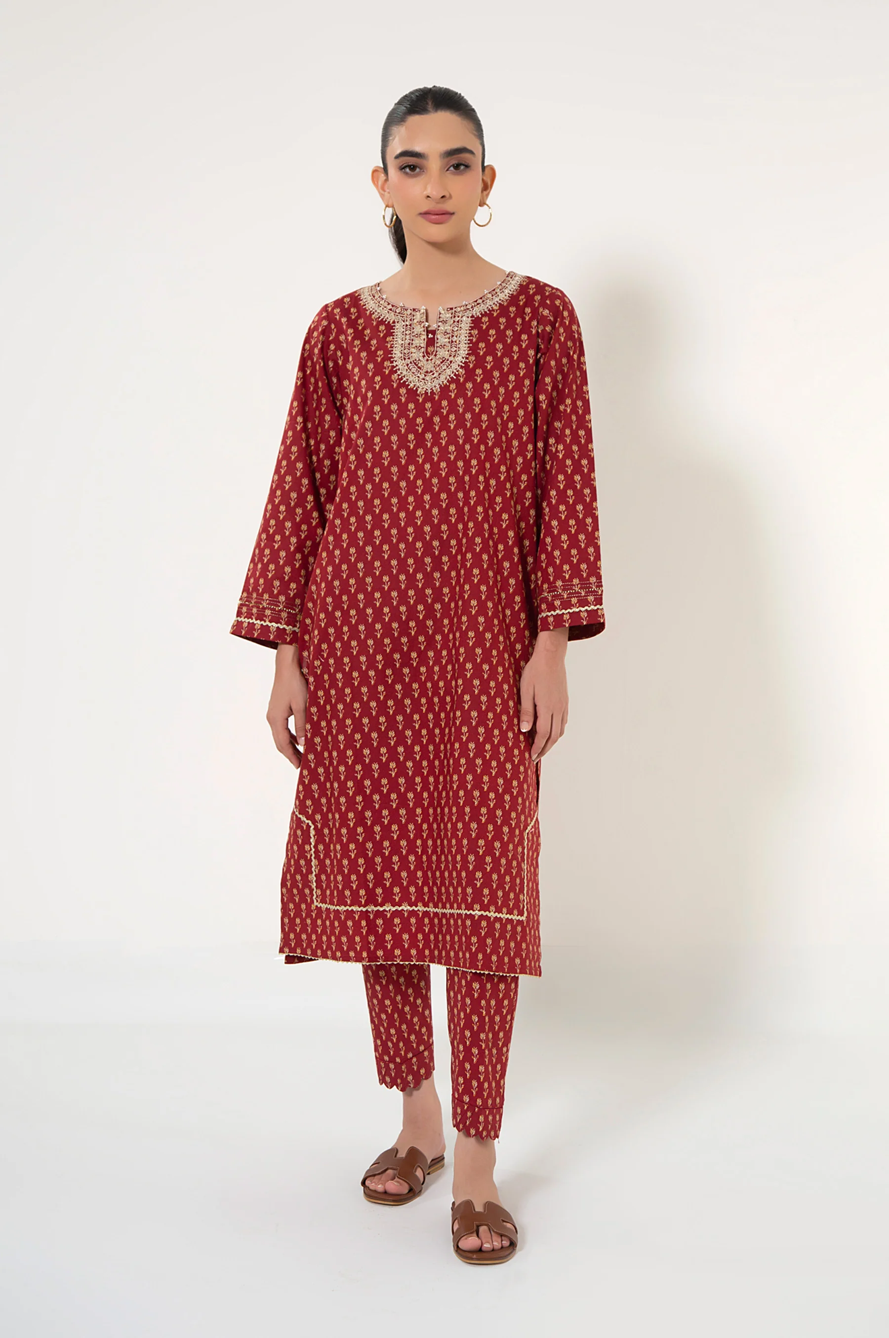 Unstitched 2 Piece Embroidered Cambric Suit