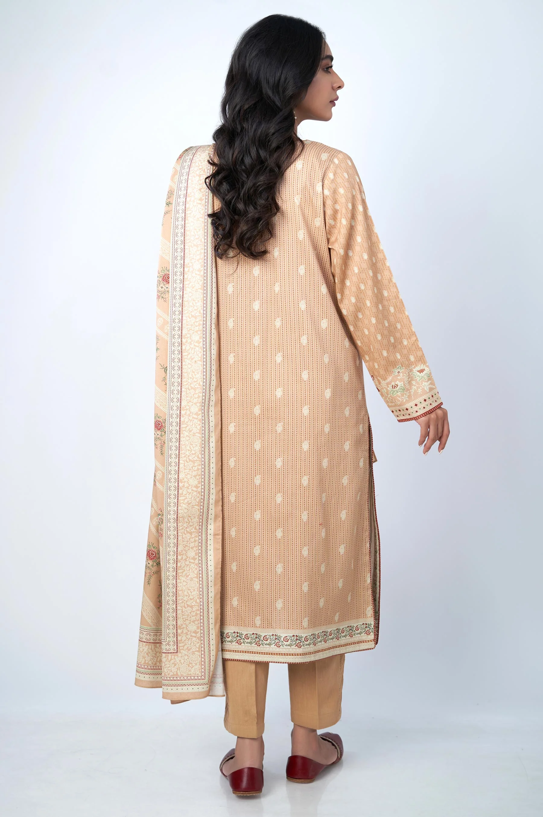 Unstitched 2 Piece Embroidered Cottel Suit - Image 2