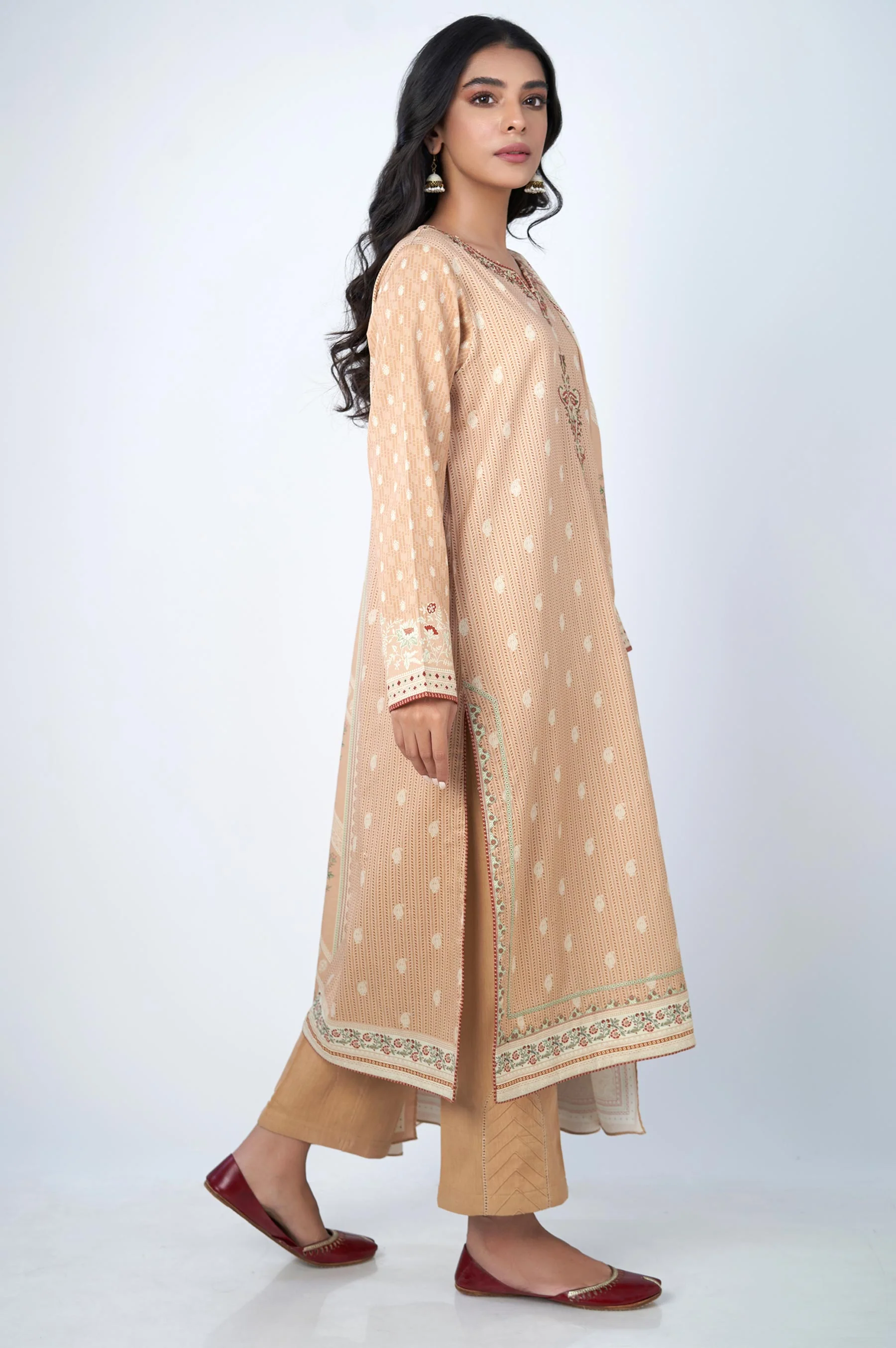 Unstitched 2 Piece Embroidered Cottel Suit - Image 4