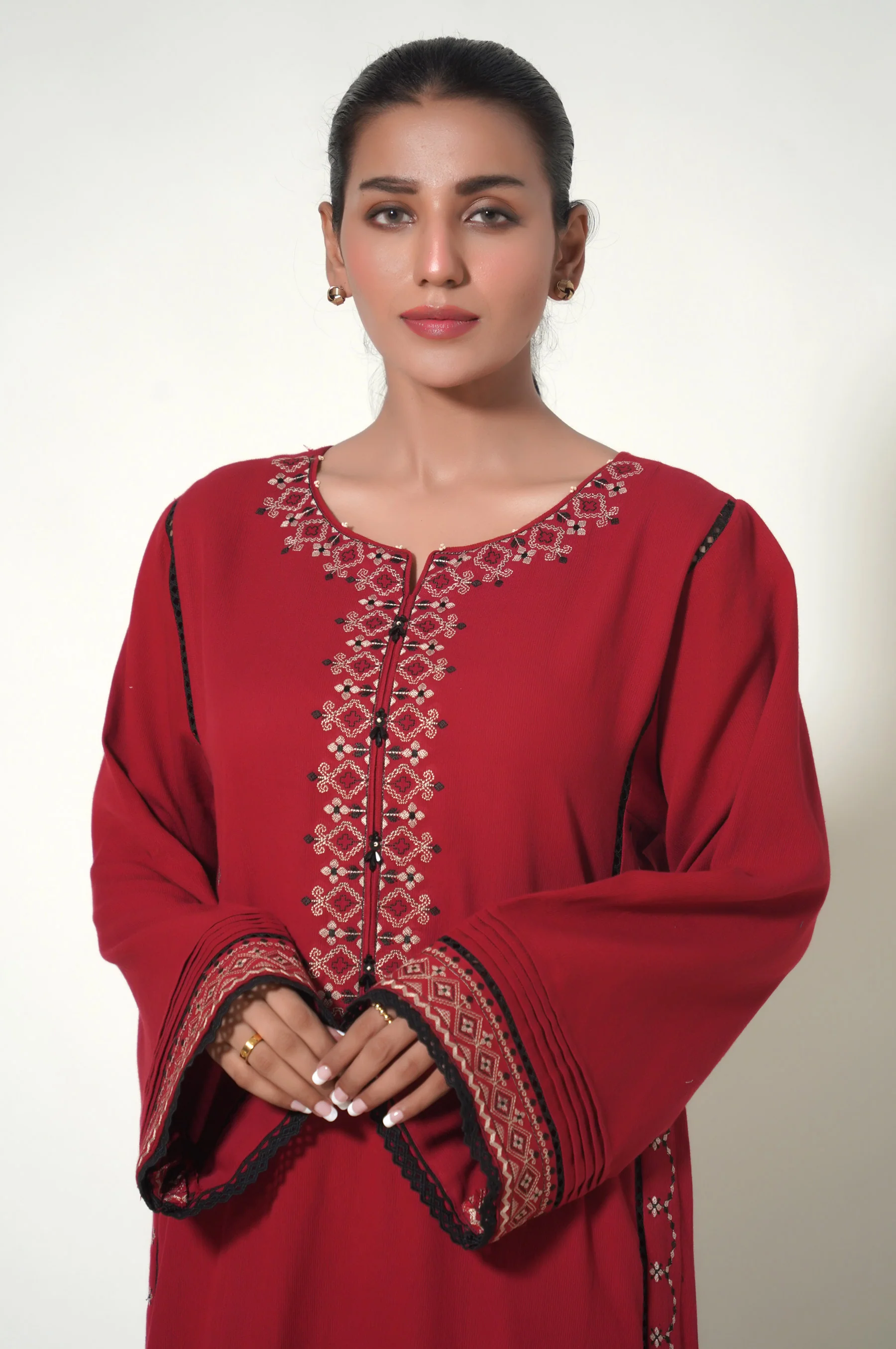 Unstitched 2 Piece Embroidered Cottel Suit - Image 3