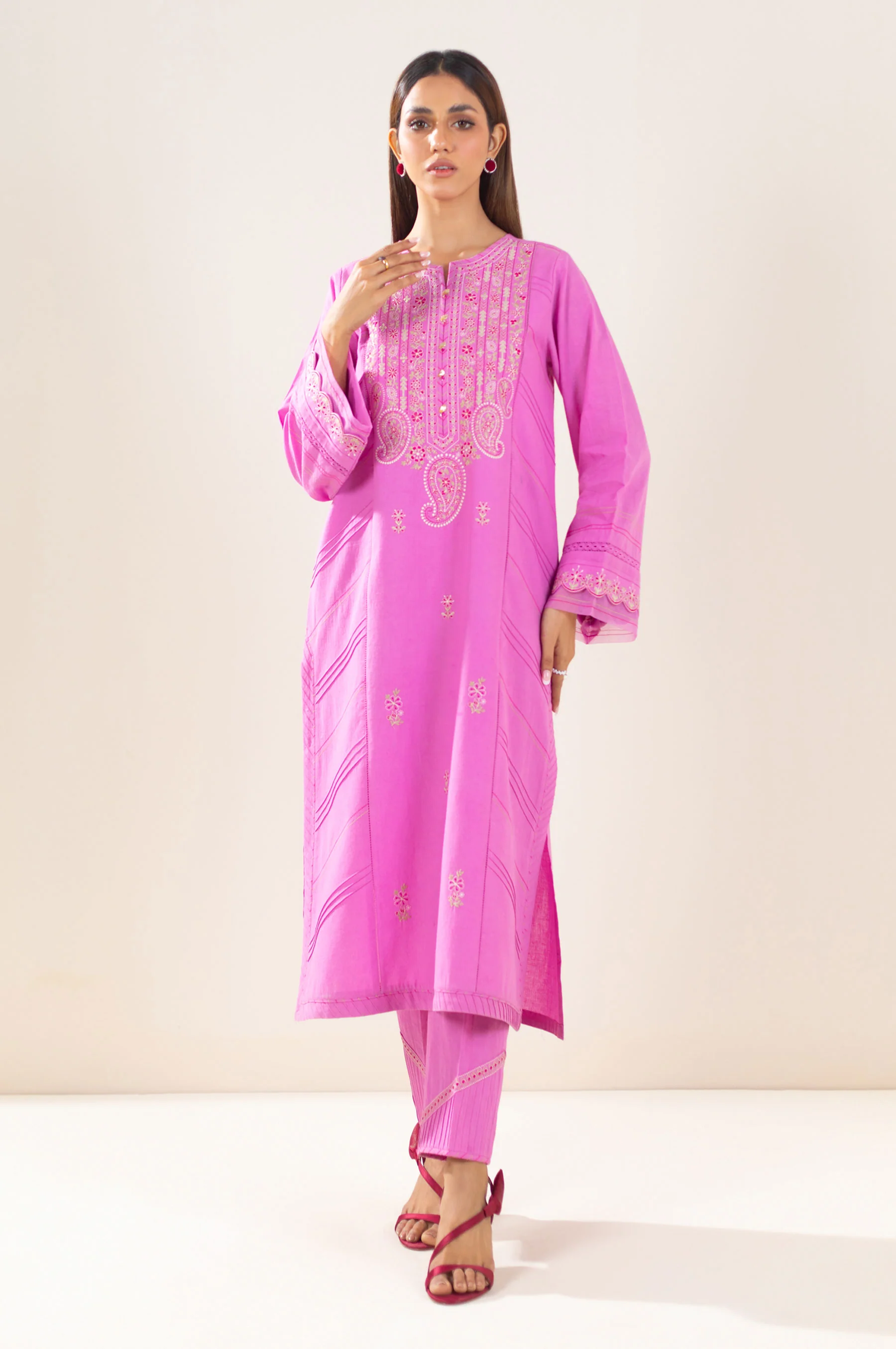 Unstitched 2 Piece Embroidered Lawn Suit