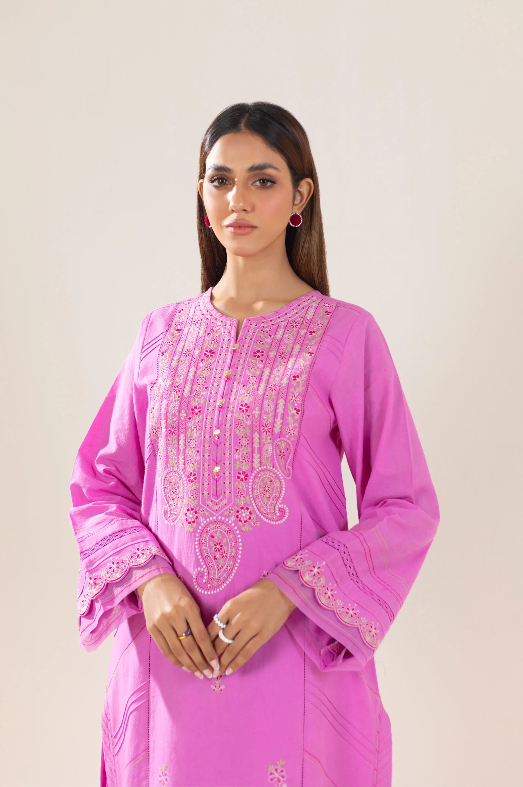 Unstitched 2 Piece Embroidered Lawn Suit - Image 2