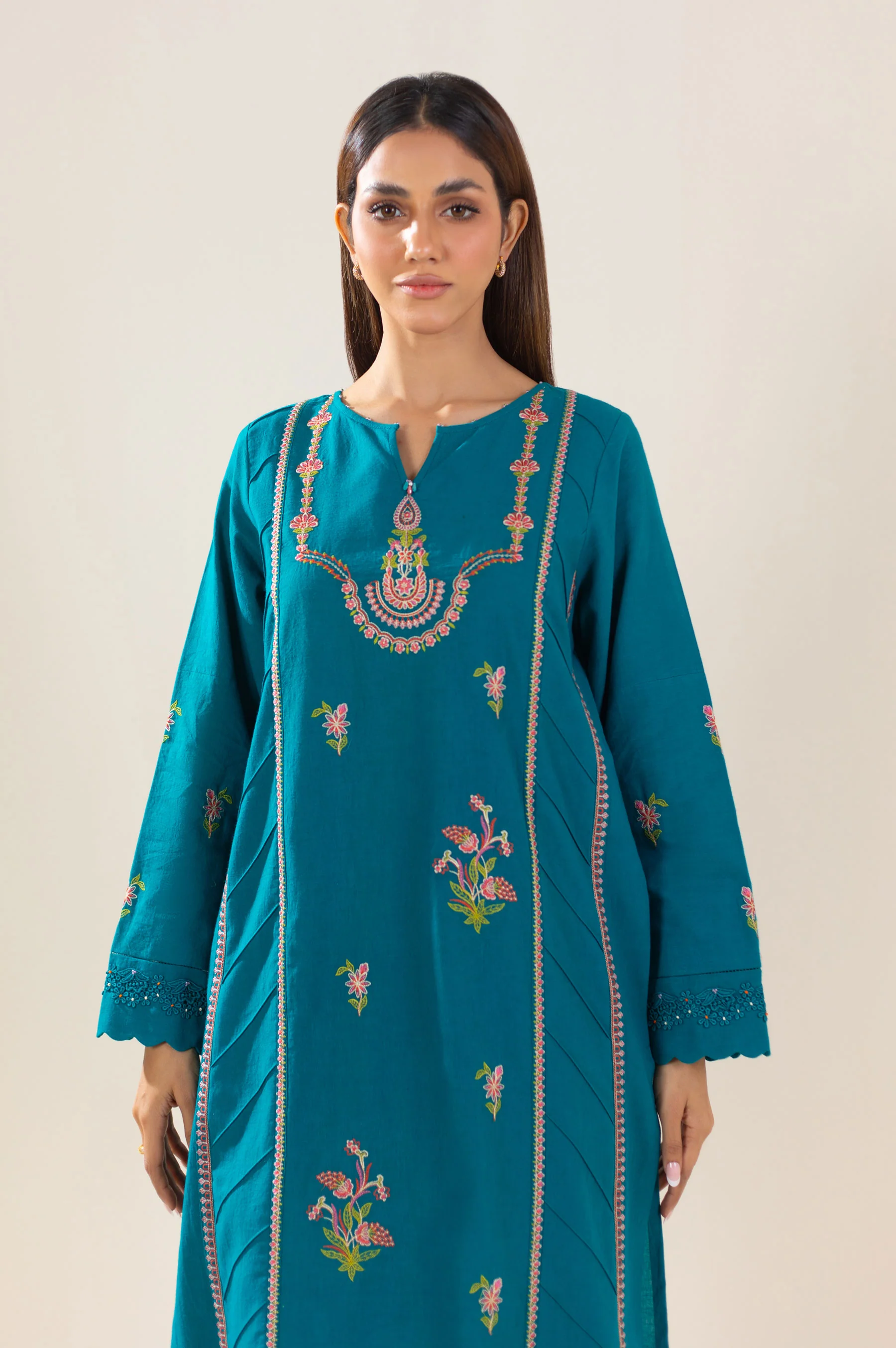 Unstitched 2 Piece Embroidered Lawn Suit - Image 2
