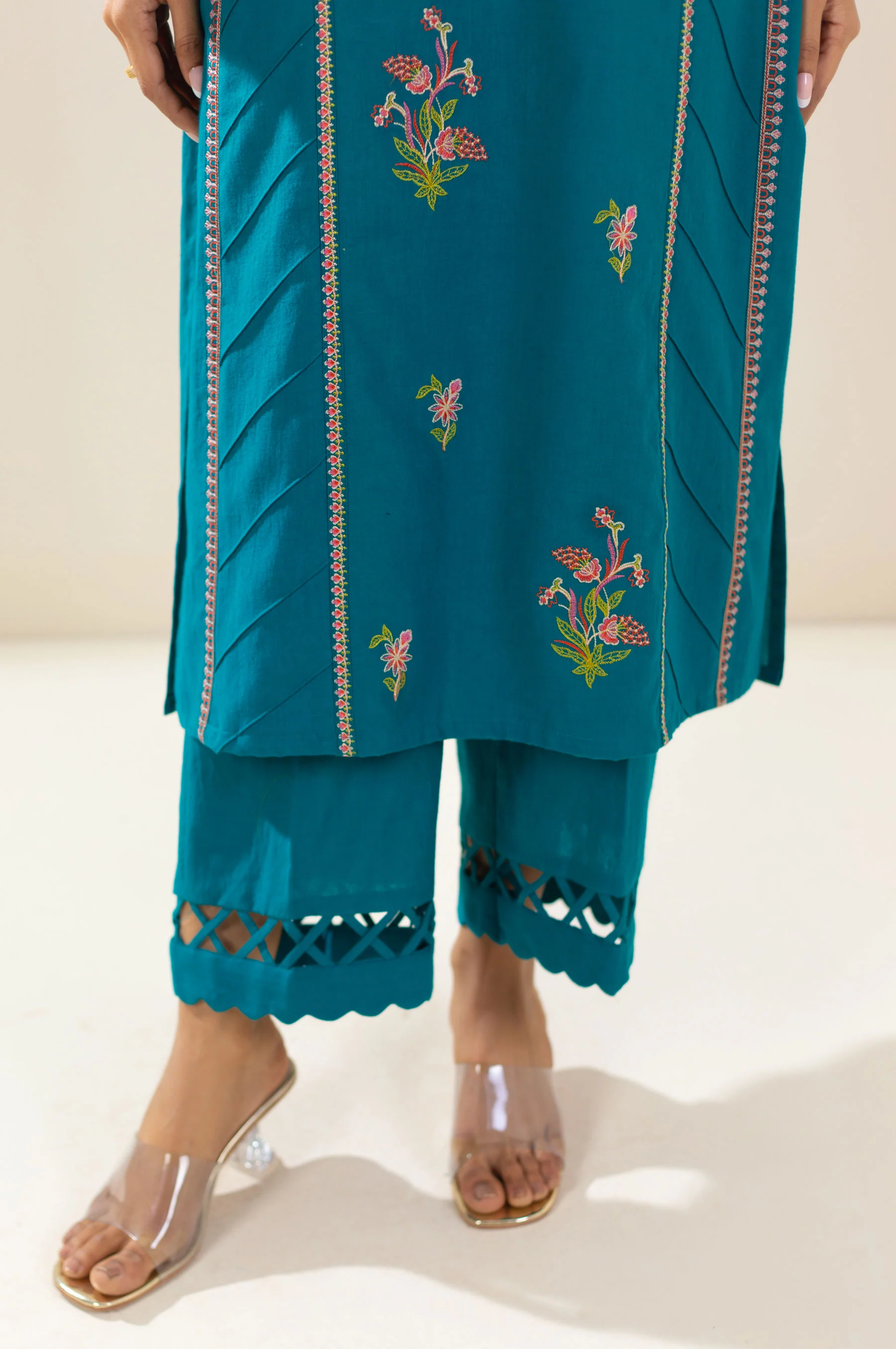 Unstitched 2 Piece Embroidered Lawn Suit - Image 5