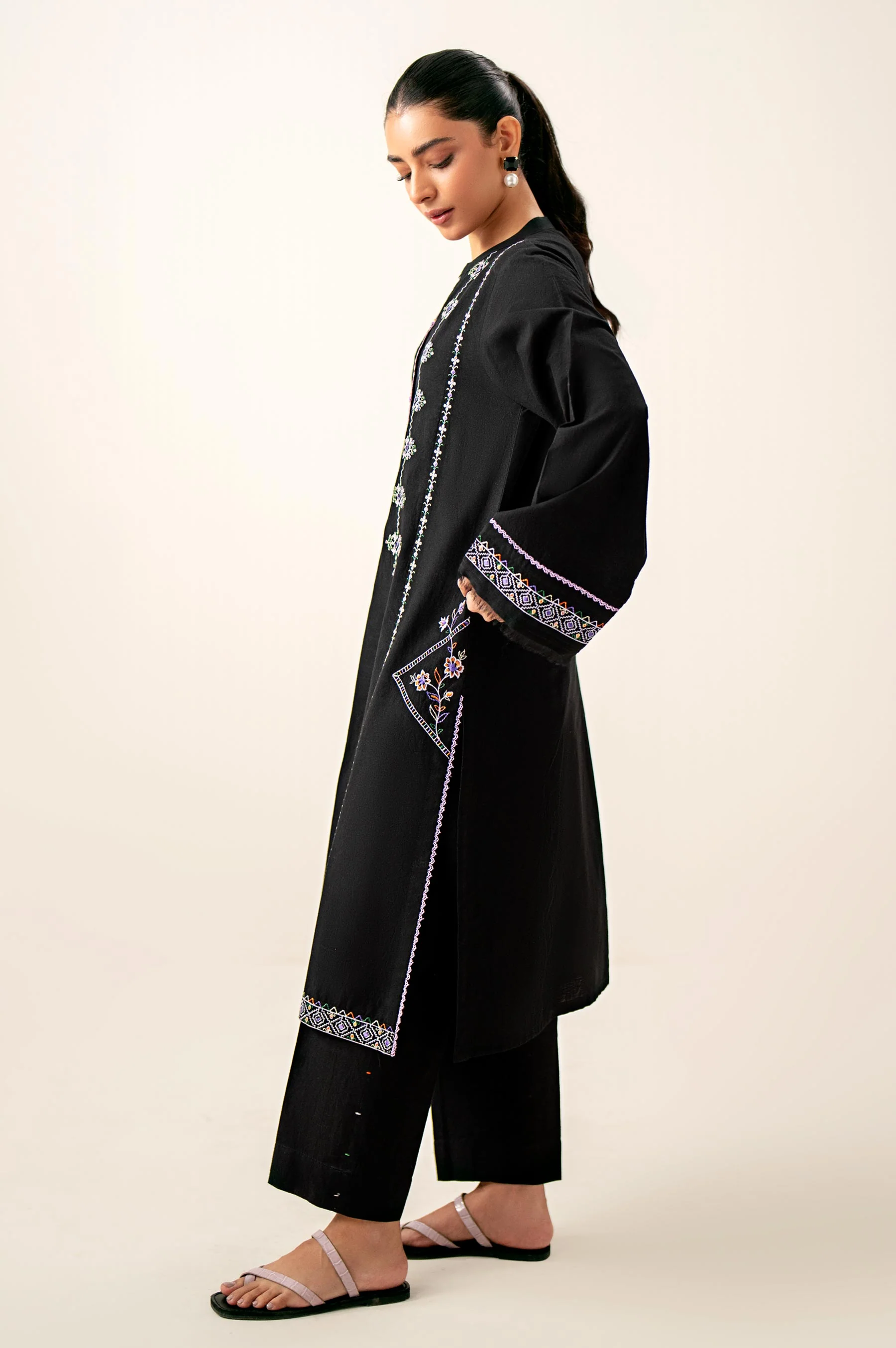 Unstitched 2 Piece Embroidered Lawn Shirt with Cambric Bottom - Image 3