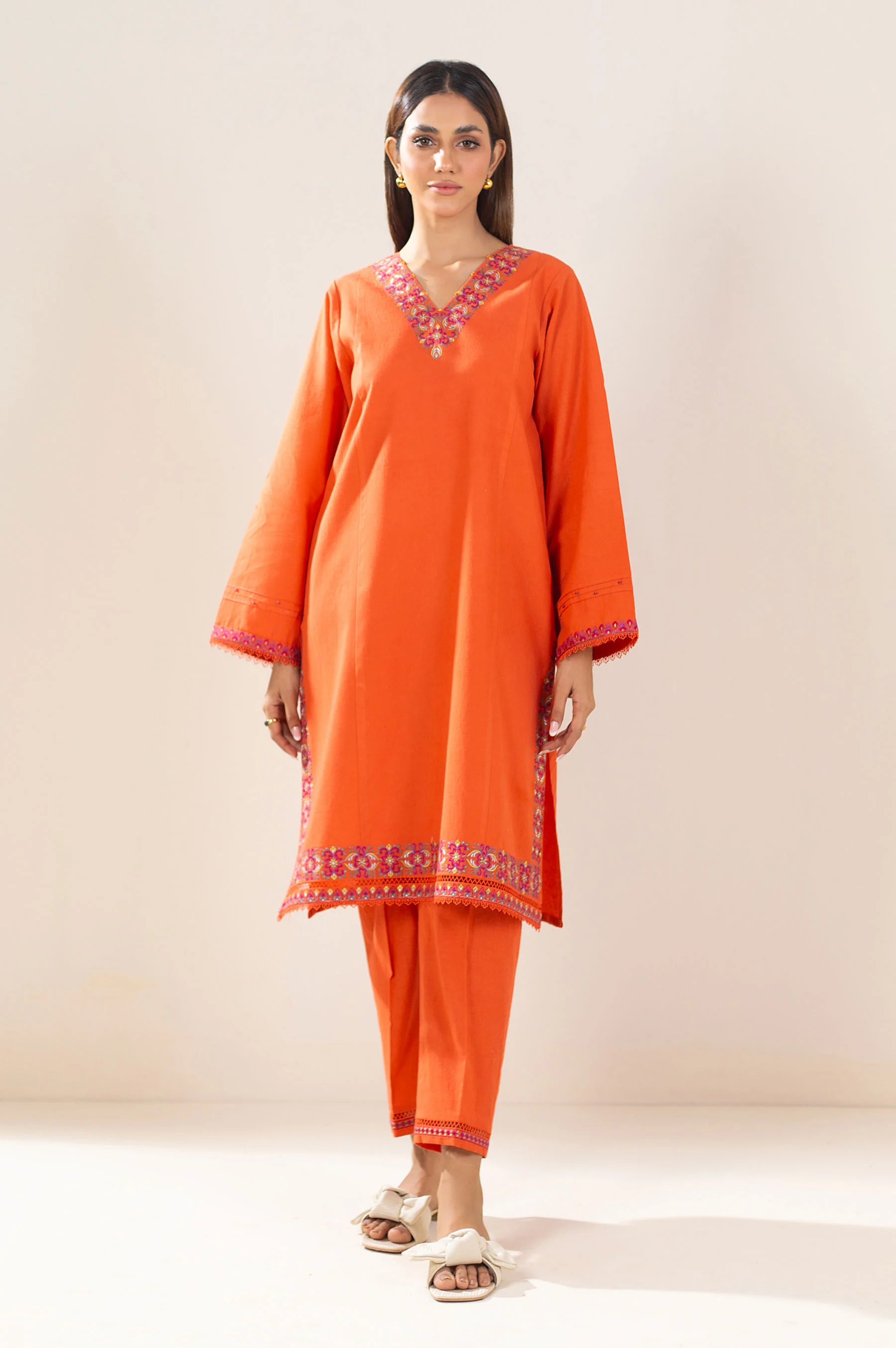 Unstitched 2 Piece Embroidered Lawn Suit - Image 2