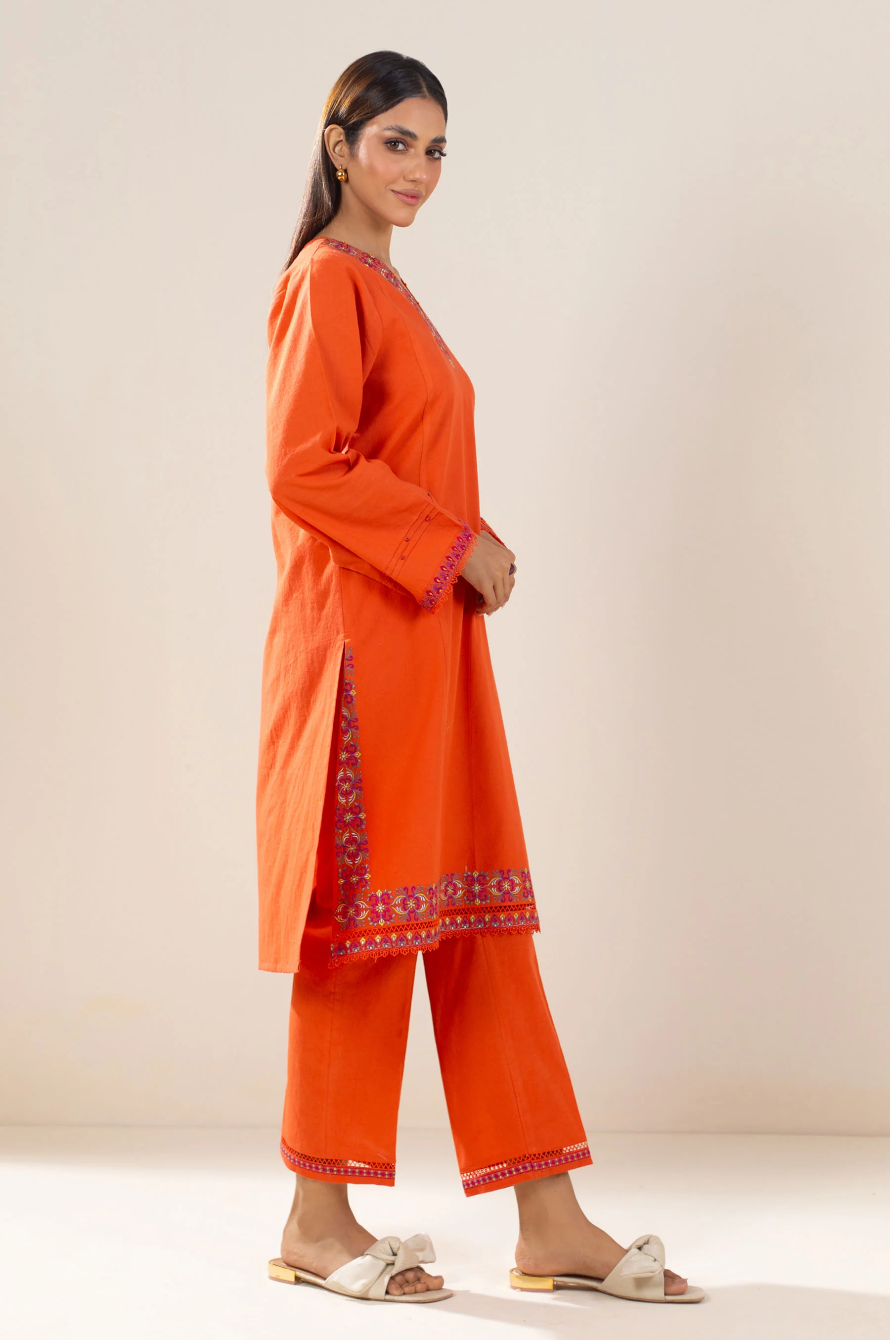 Unstitched 2 Piece Embroidered Lawn Suit - Image 3