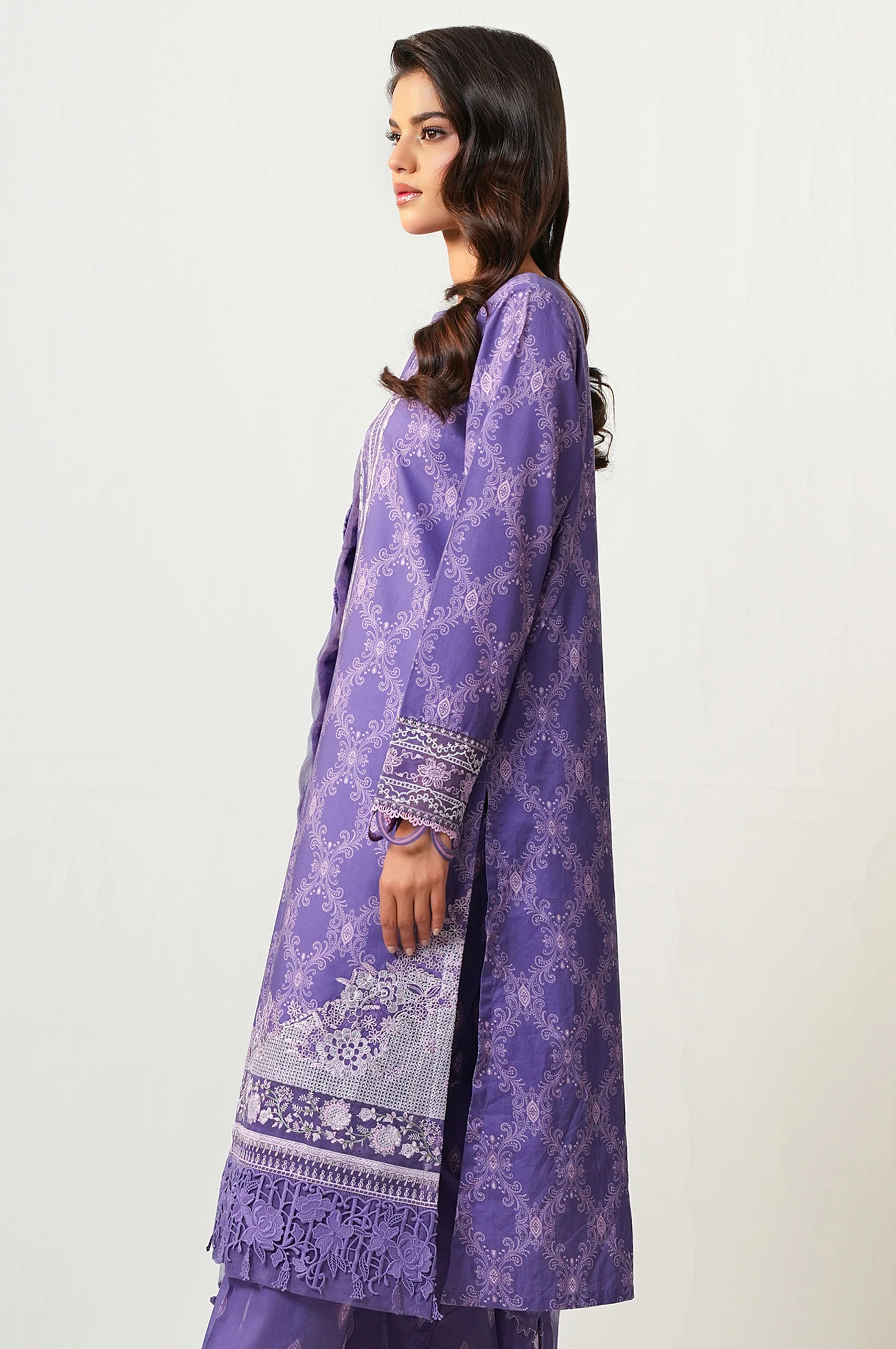 UNSTITCHED EMBROIDERED SHIRT BOTTOM SUIT - Image 3