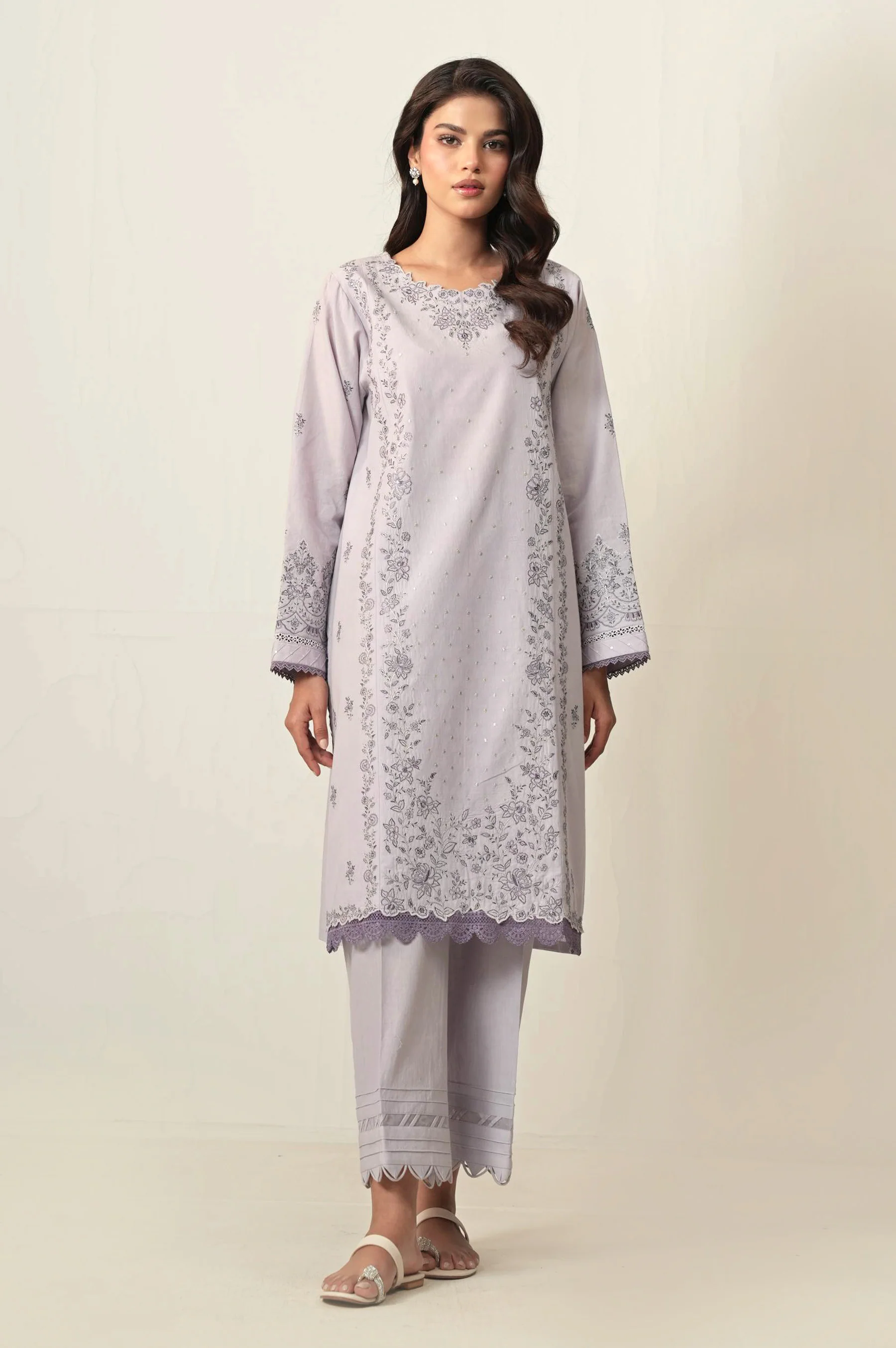 Unstitched 2 Piece Embroidered Lawn Suit