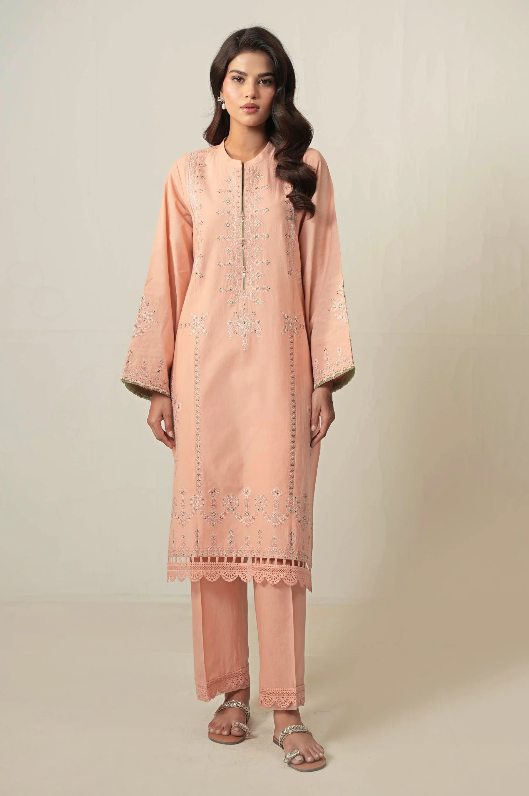 UNSTITCHED EMBROIDERED SUIT