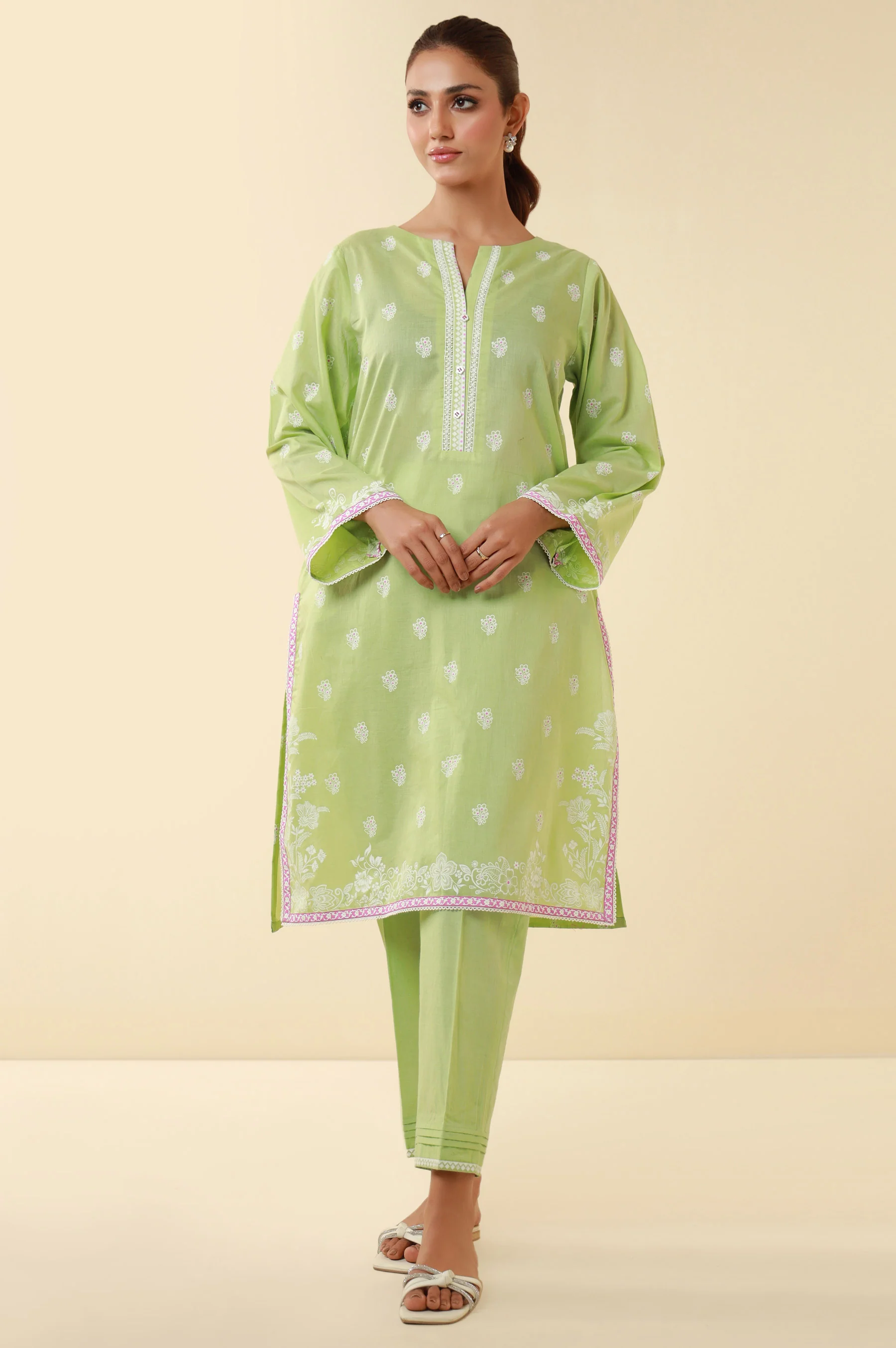 Unstitched 2 Piece Paste Printed Lawn Suit - Image 5