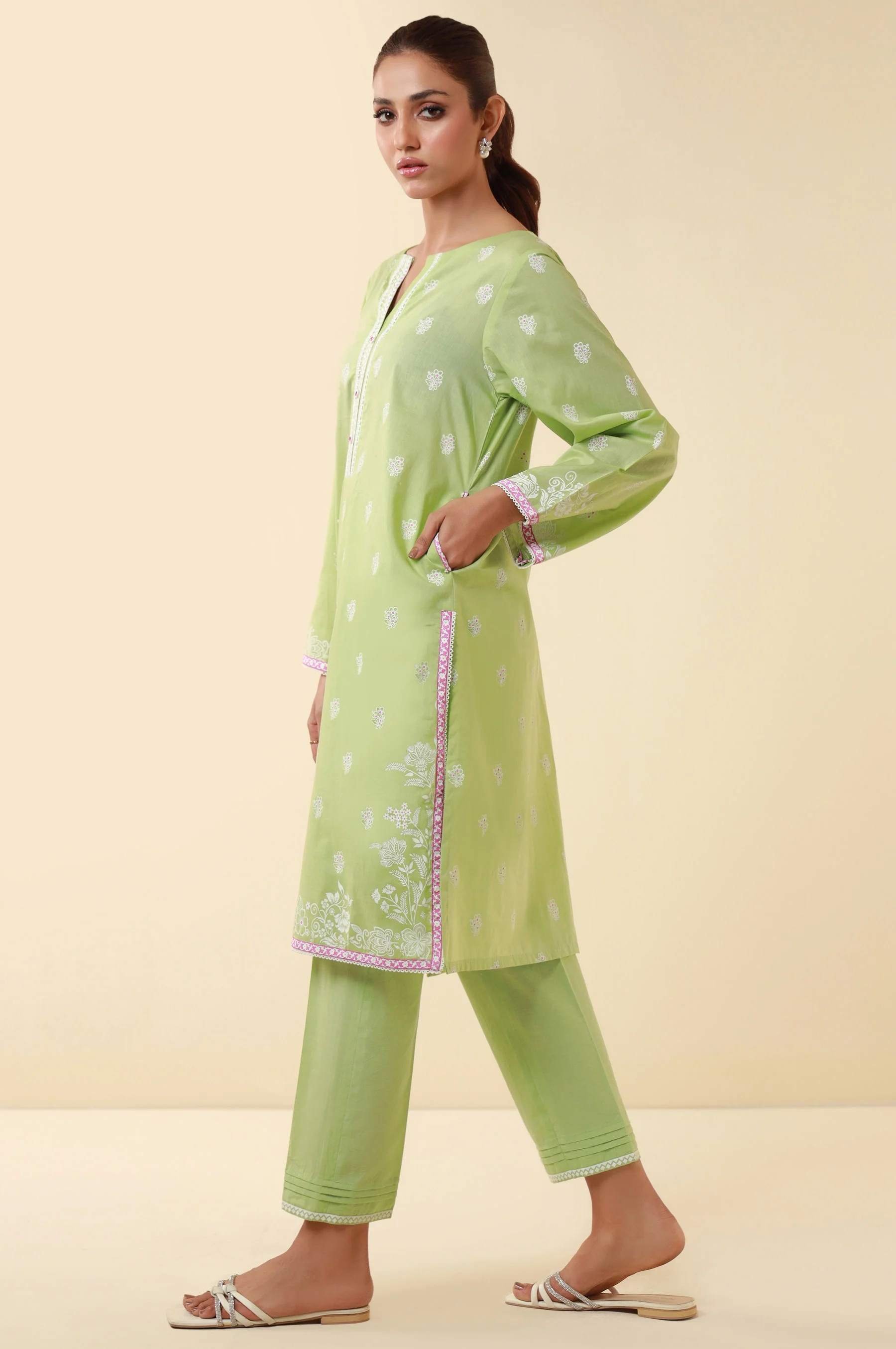 Unstitched 2 Piece Paste Printed Lawn Suit - Image 7