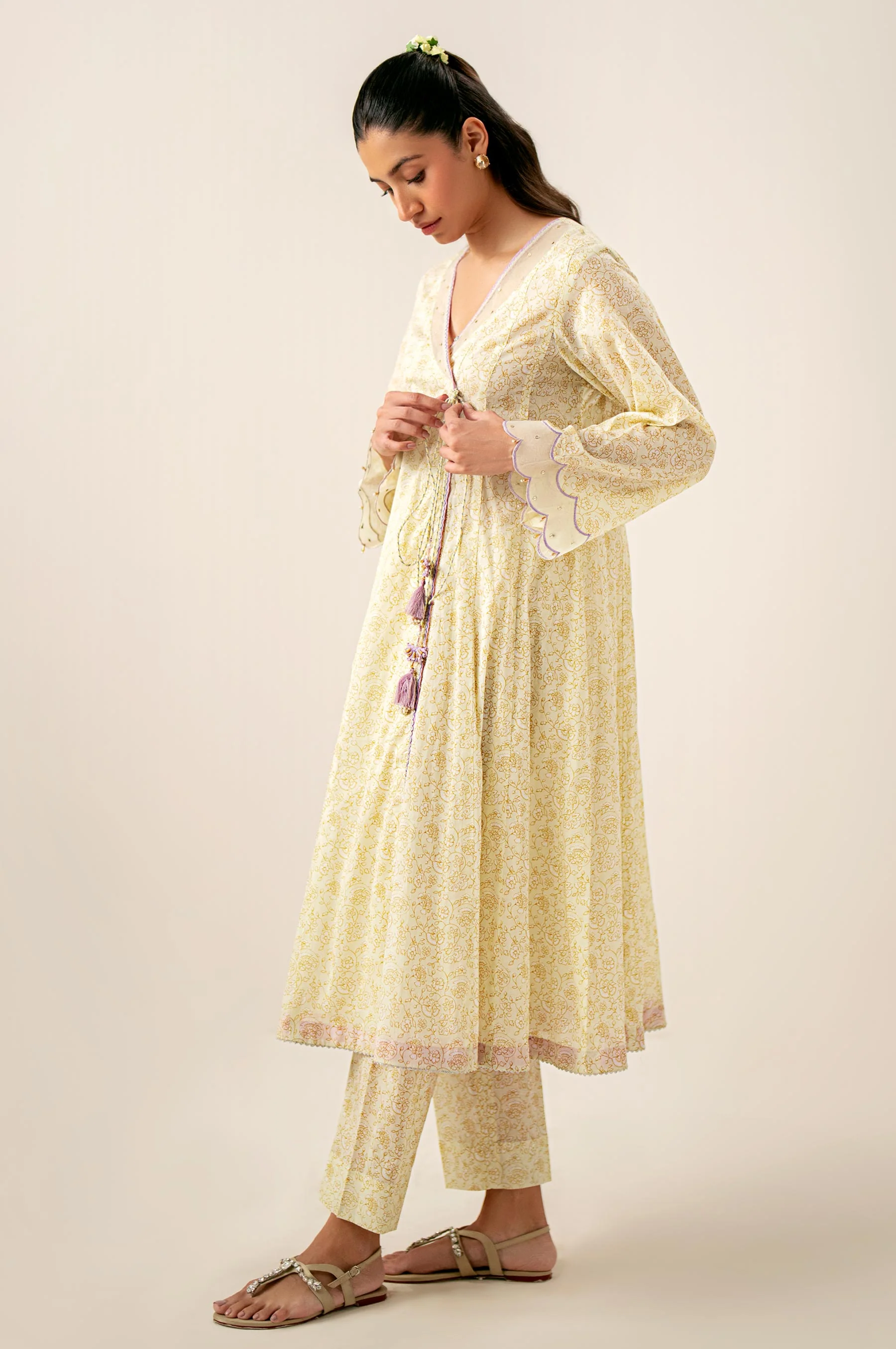 Unstitched 2 Piece Paste Printed Lawn Suit - Image 4