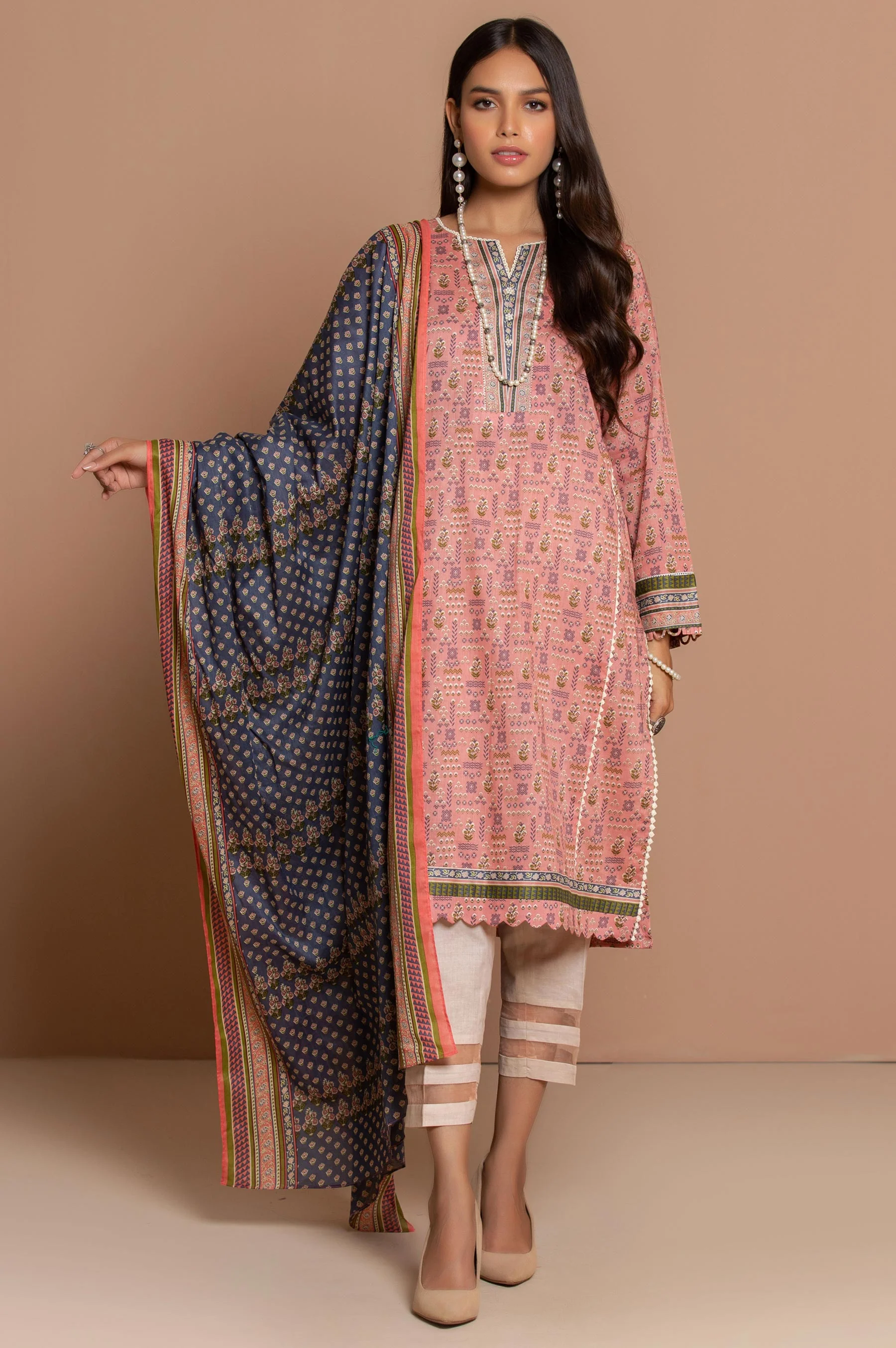 Unstitched 2 Piece Printed Cambric Suit