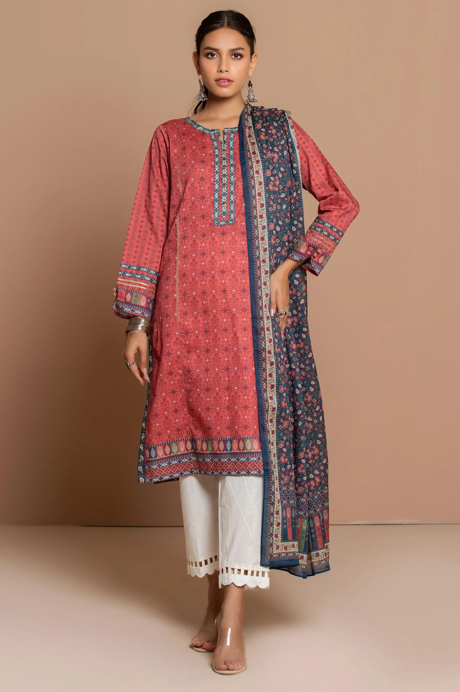 Unstitched 2 Piece Printed Cambric Suit