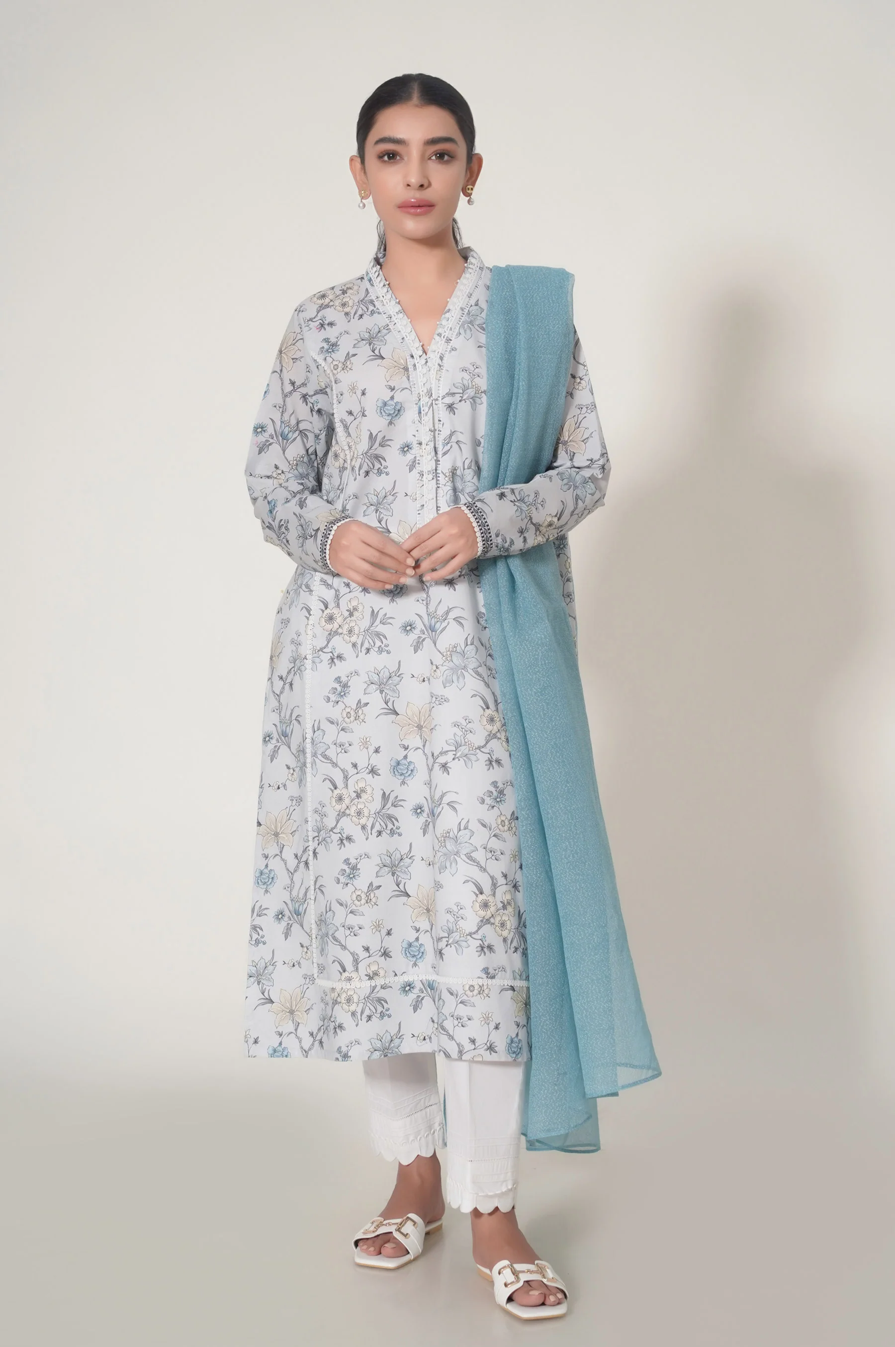 Unstitched 2 Piece Printed Cambric Suit