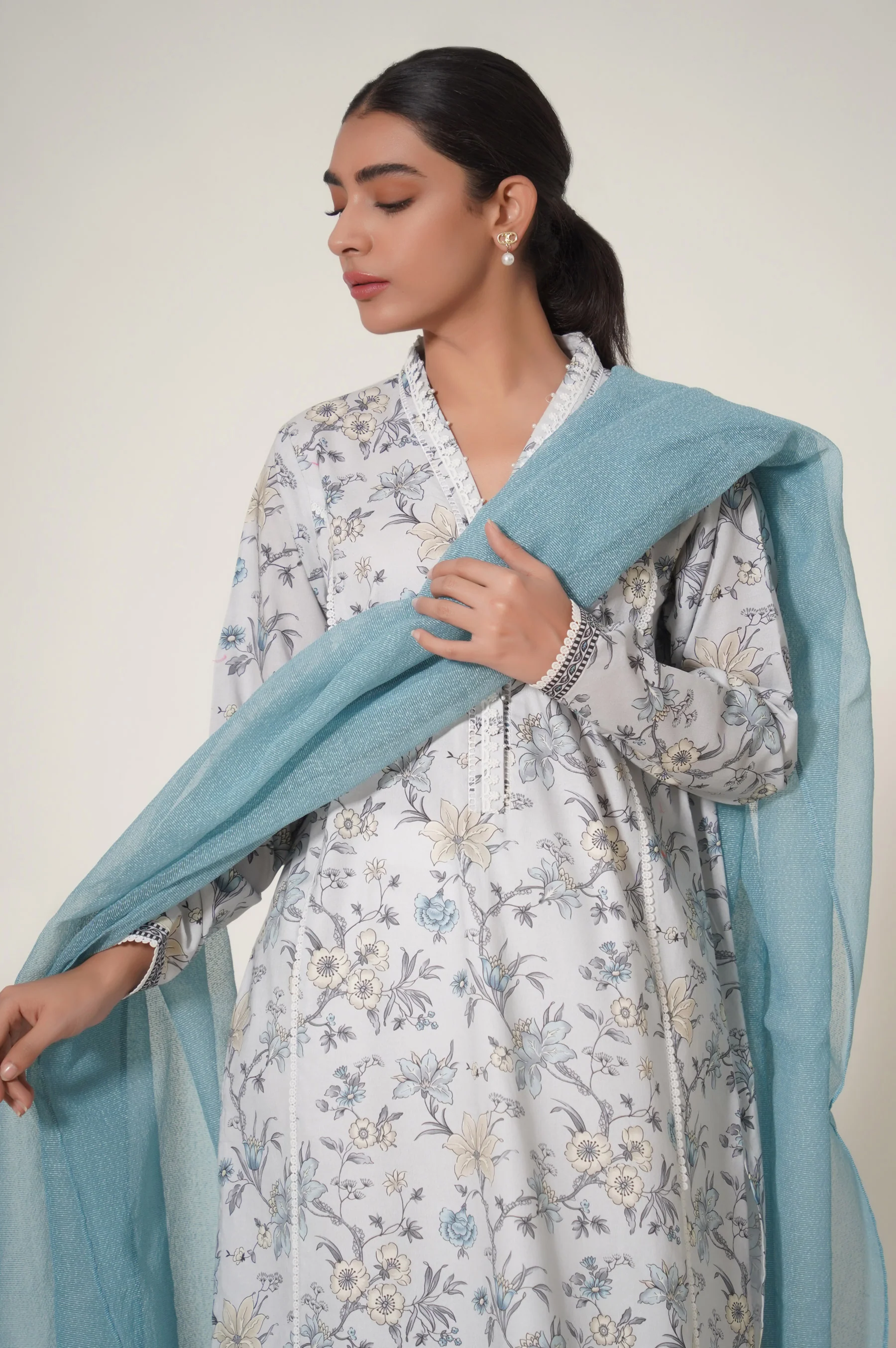 Unstitched 2 Piece Printed Cambric Suit - Image 2