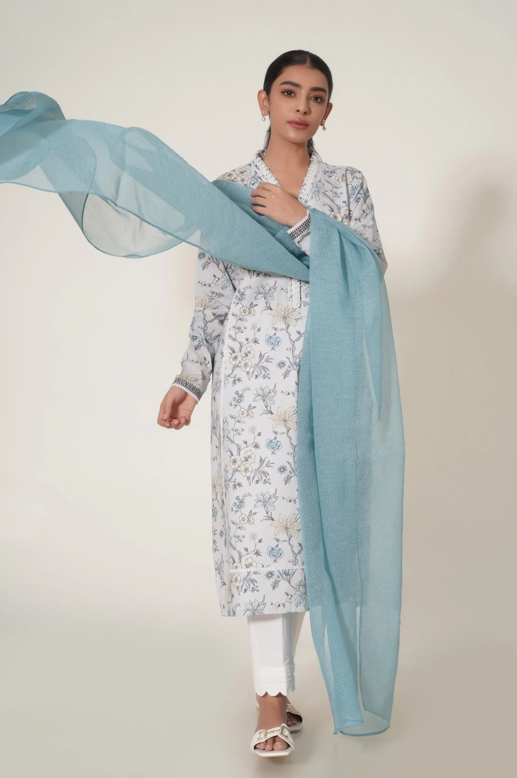 Unstitched 2 Piece Printed Cambric Suit - Image 3