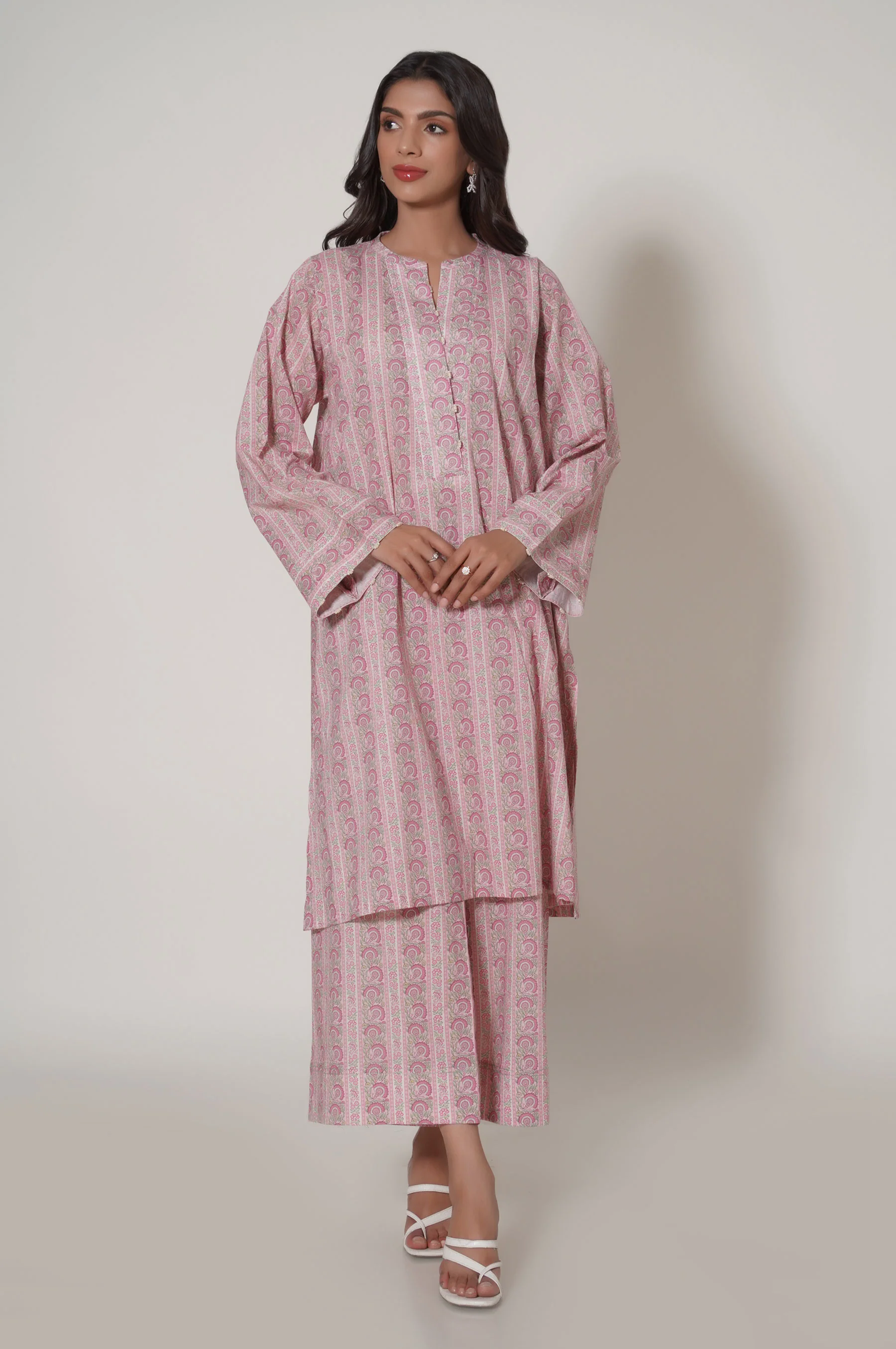 Unstitched 2 Piece Printed Cambric Suit - Image 2