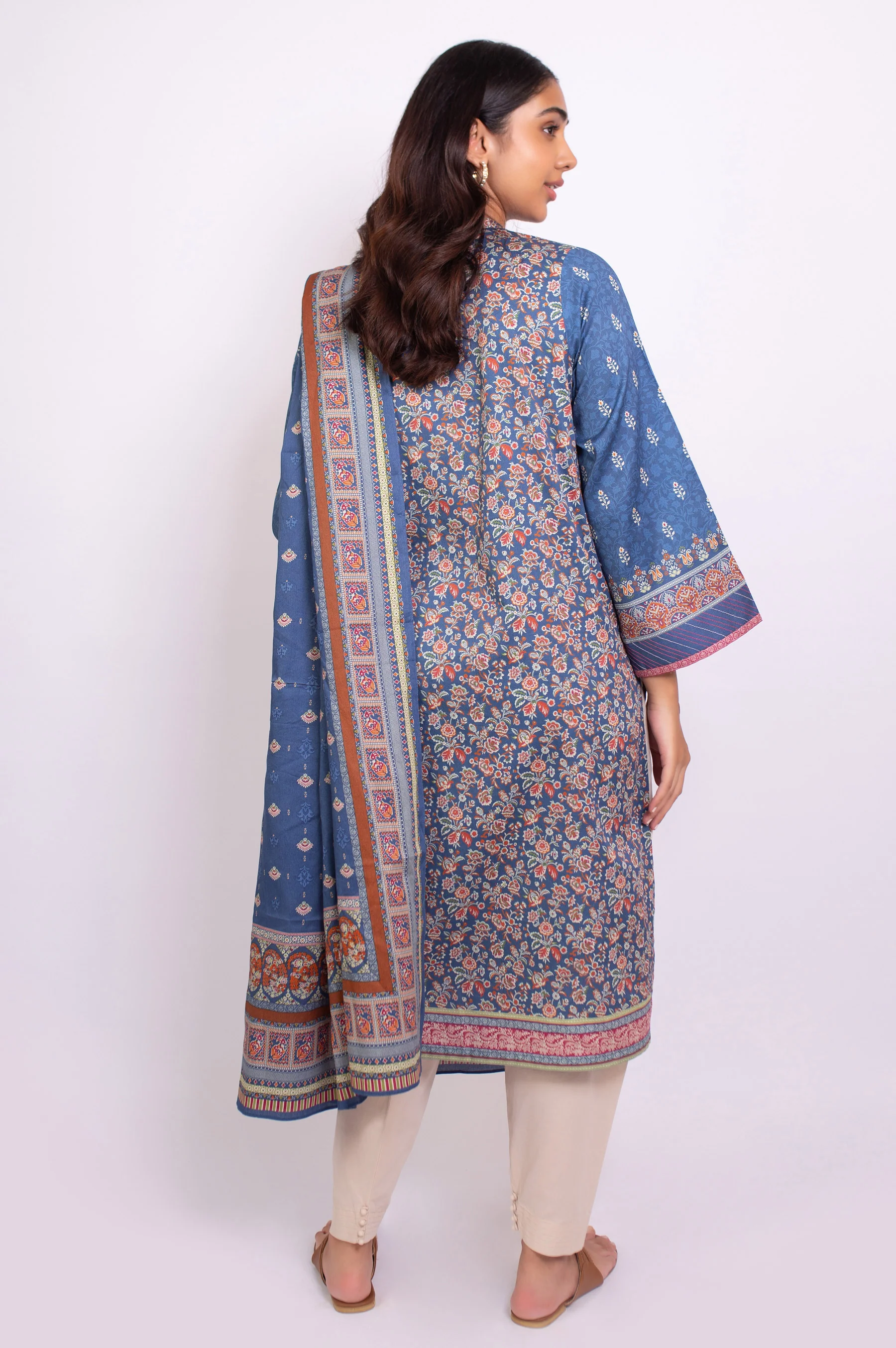 Unstitched 2 Piece Printed Cottel Suit - Image 2