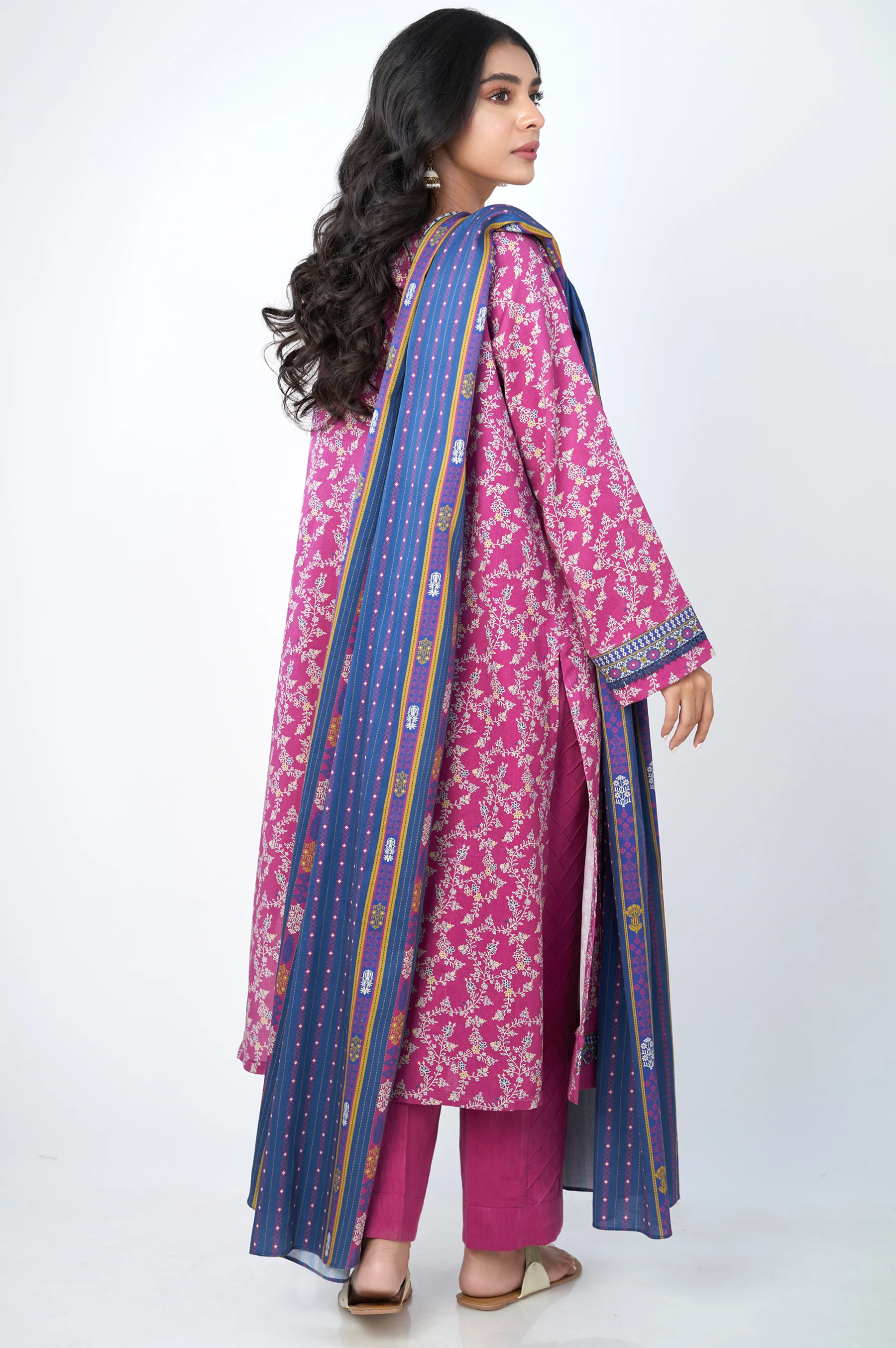 Unstitched 2 Piece Printed Cottel Suit - Image 2