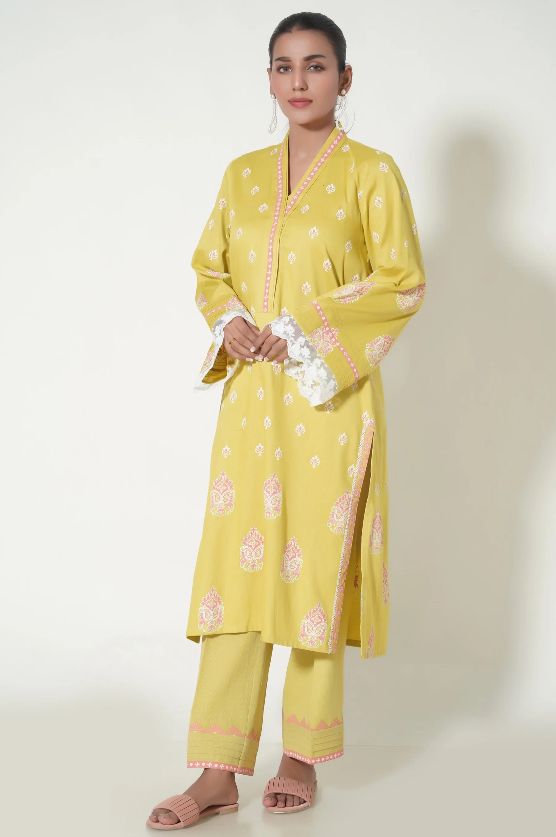 Unstitched 2 Piece Paste Printed Cottel Suit - Image 4