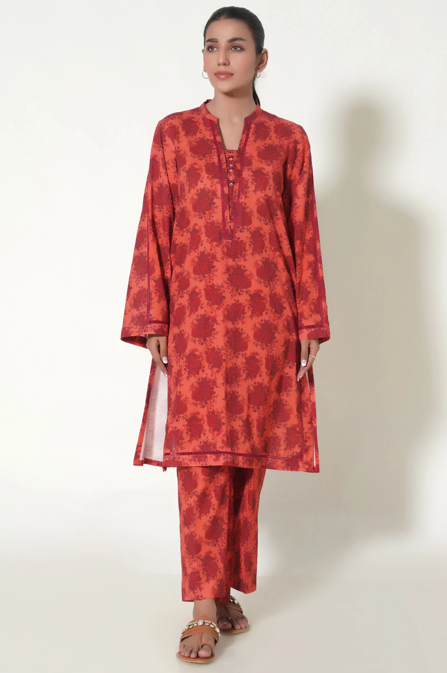 Unstitched 2 Piece Printed Cottel Suit - Image 2