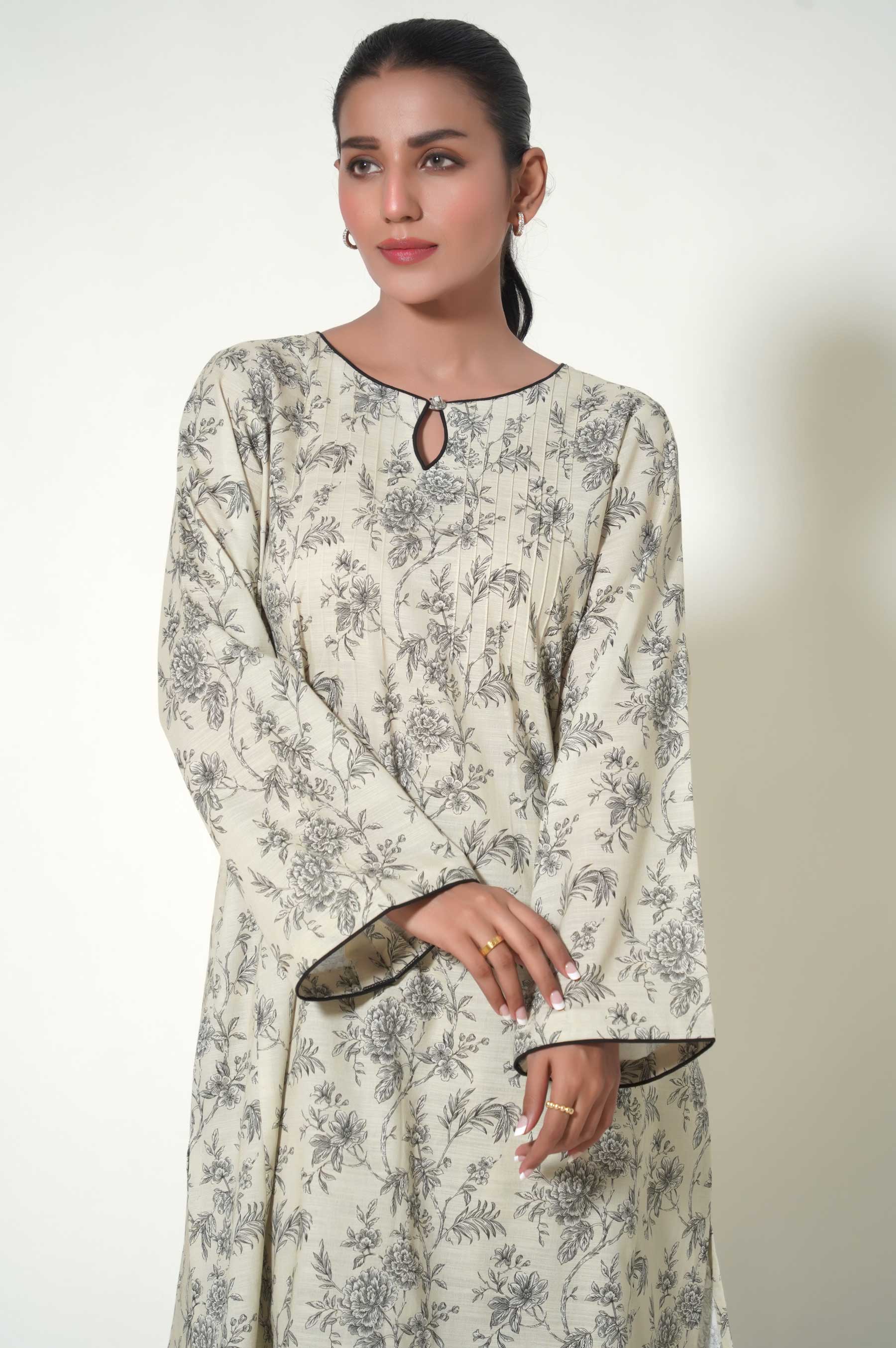 Unstitched 2 Piece Printed Khaddar Suit - Image 3