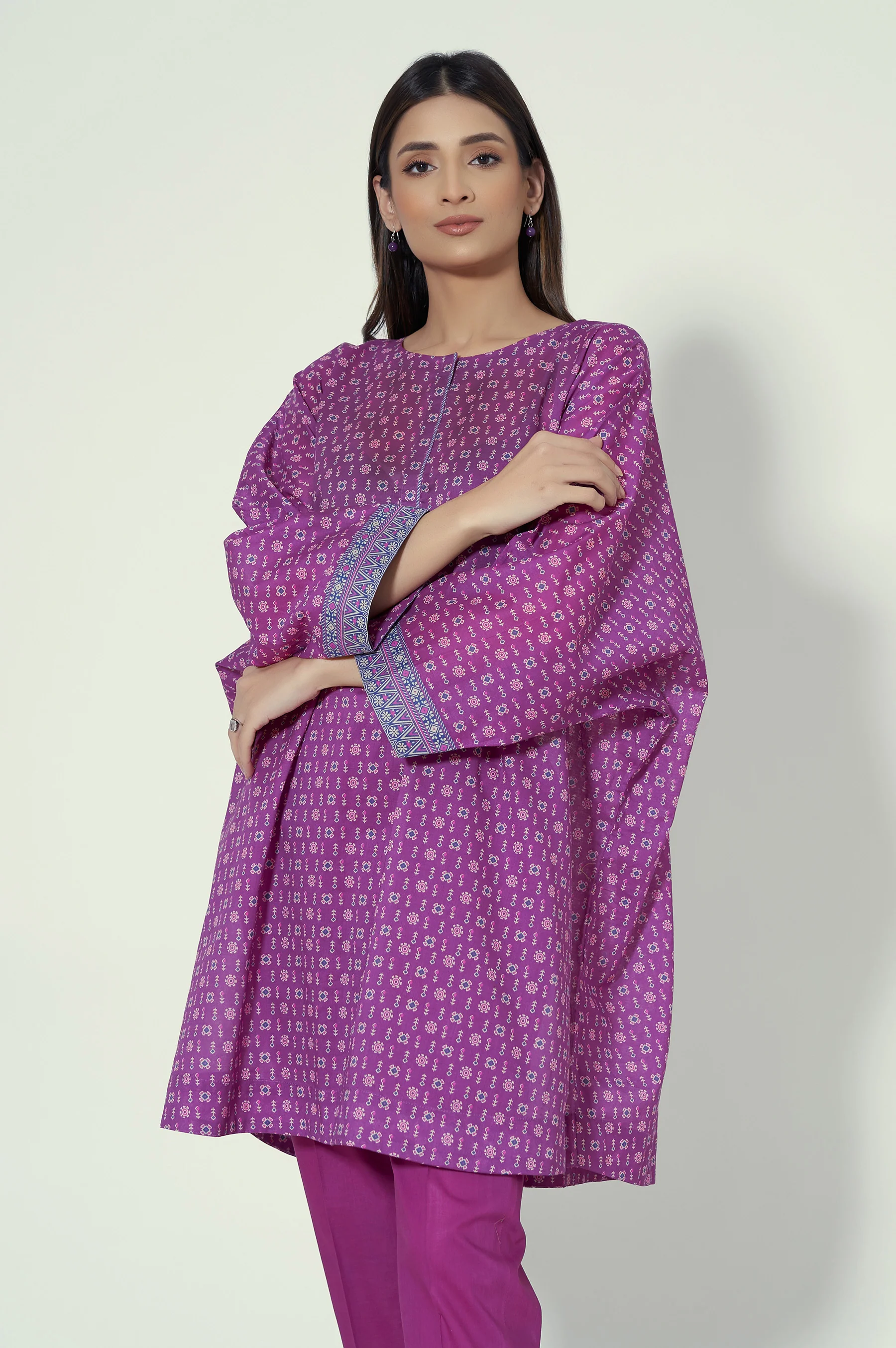 Unstitched 2 Piece Printed Lawn Suit - Image 3
