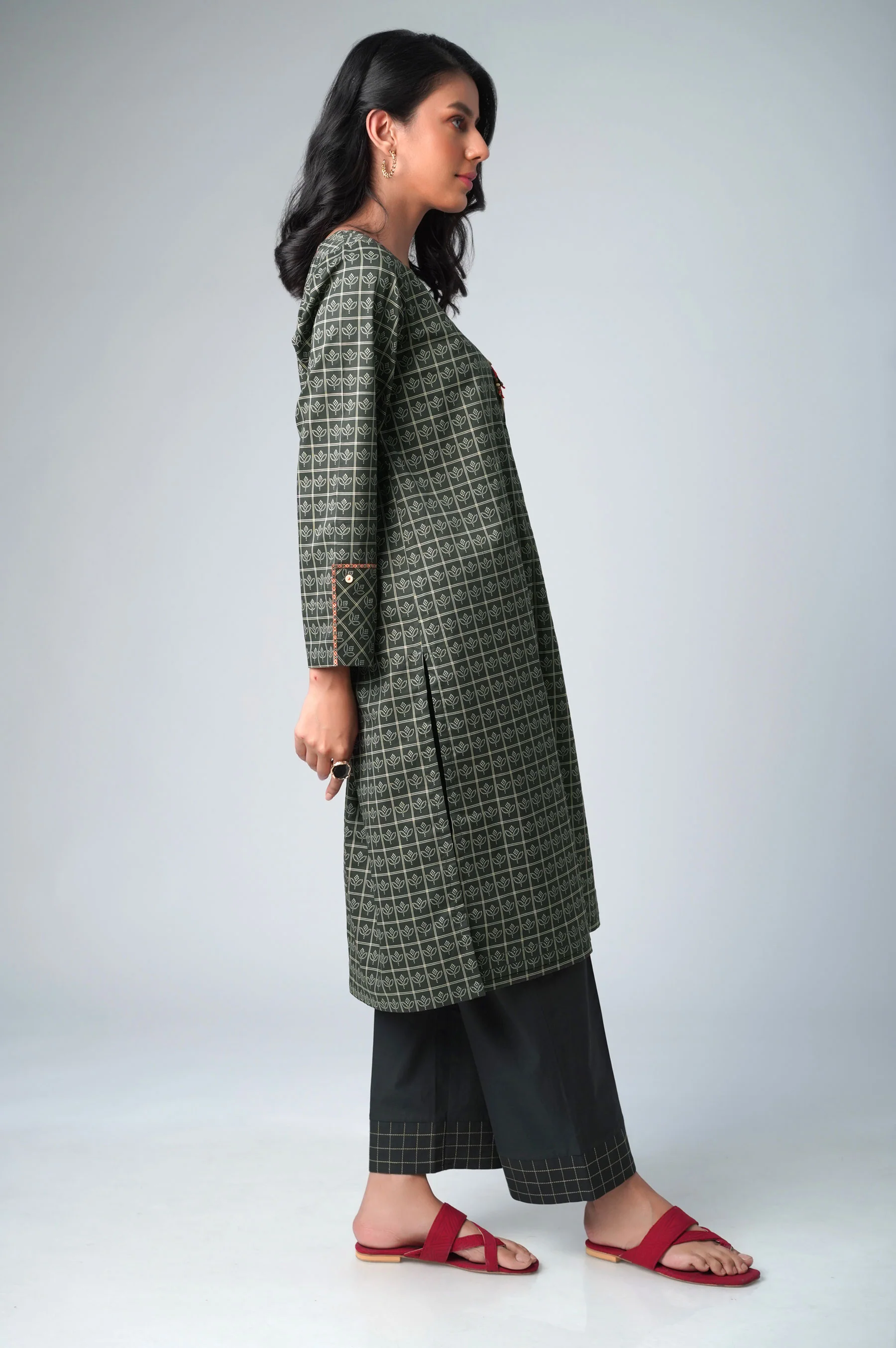 Unstitched 2 Piece Printed Lawn Suit - Image 4