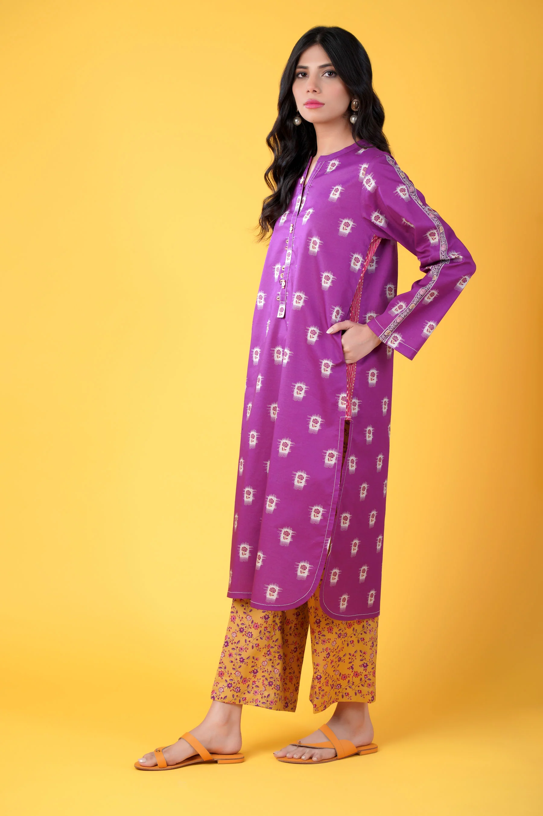 Unstitched 2 Piece Printed Lawn Suit - Image 3