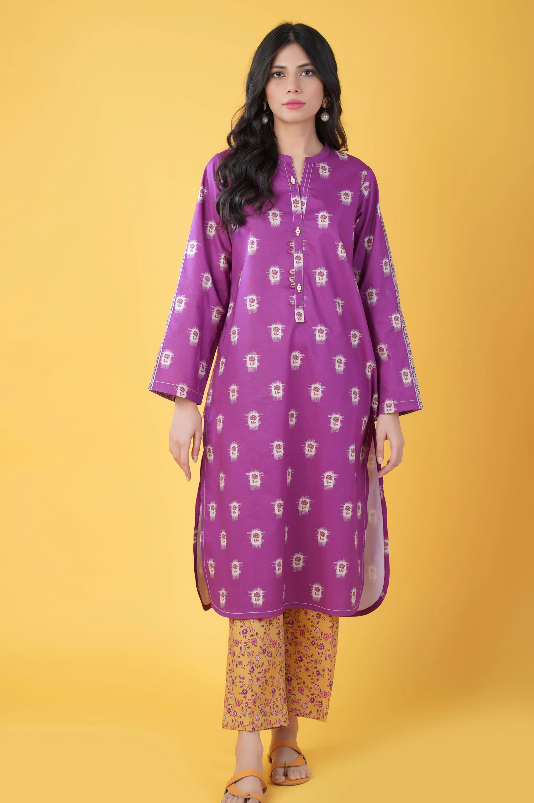 Unstitched 2 Piece Printed Lawn Suit - Image 4
