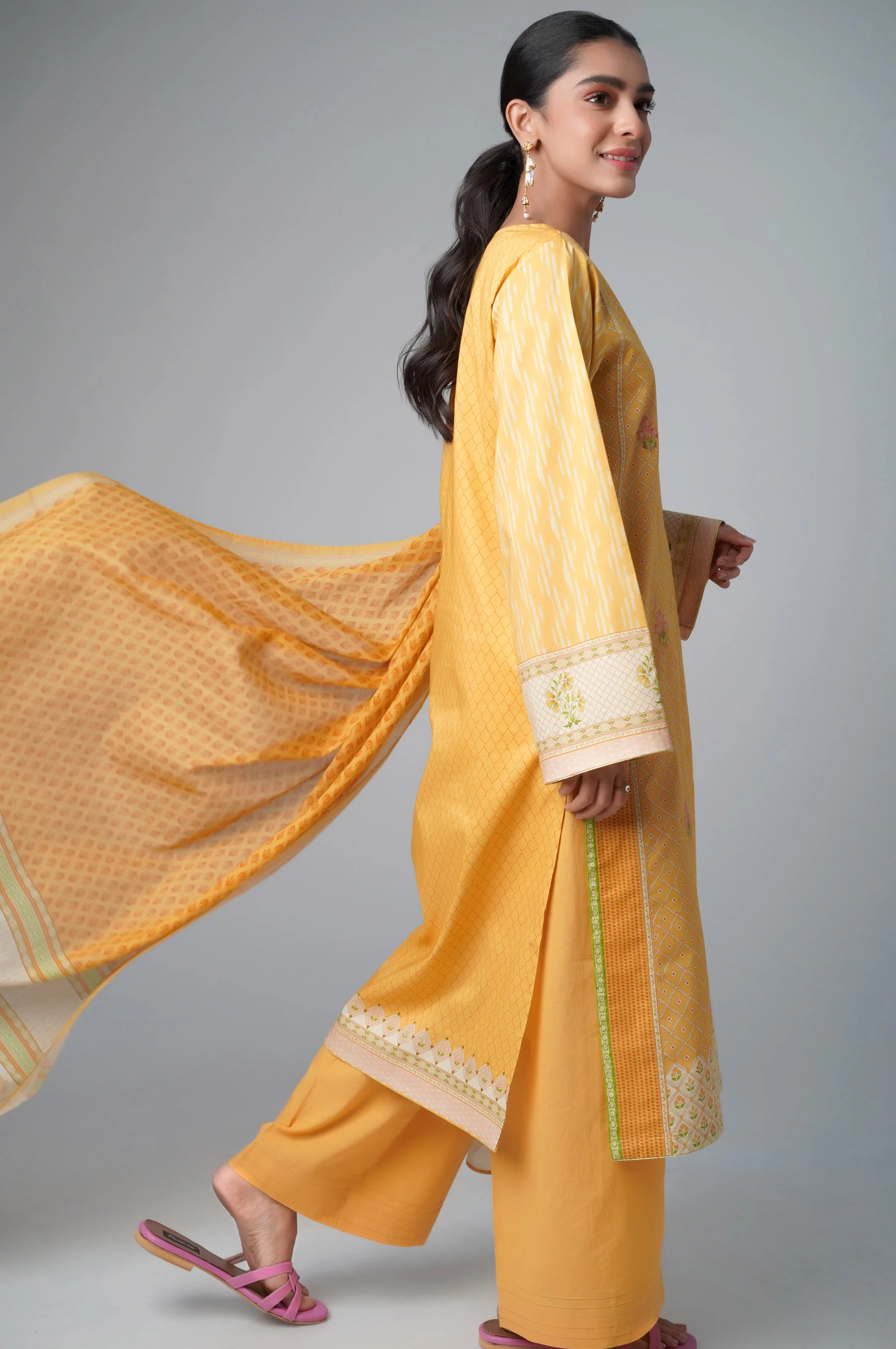 Unstitched 2 Piece Printed Lawn Suit - Image 4