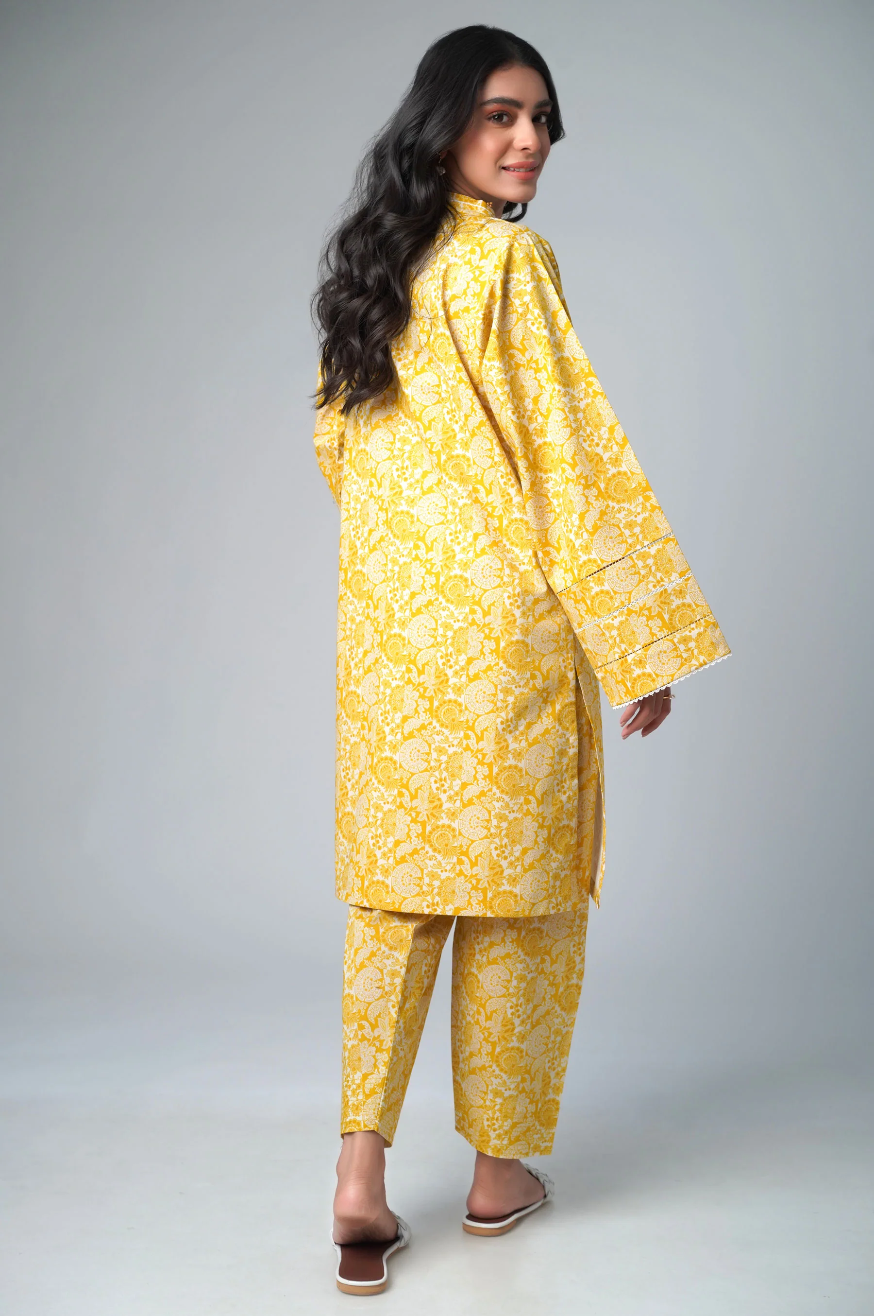 Unstitched 2 Piece Printed Lawn Suit - Image 3