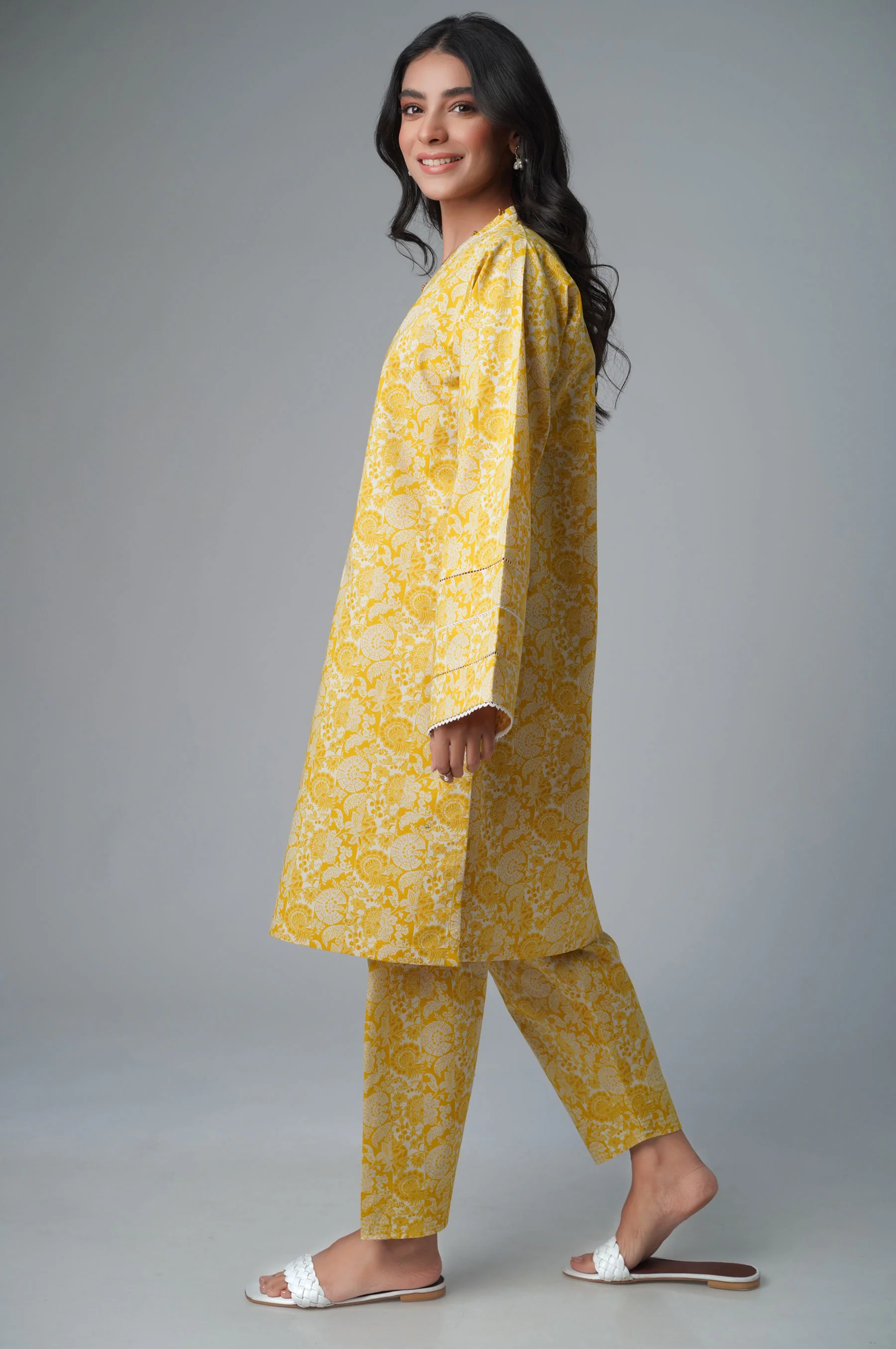 Unstitched 2 Piece Printed Lawn Suit - Image 4
