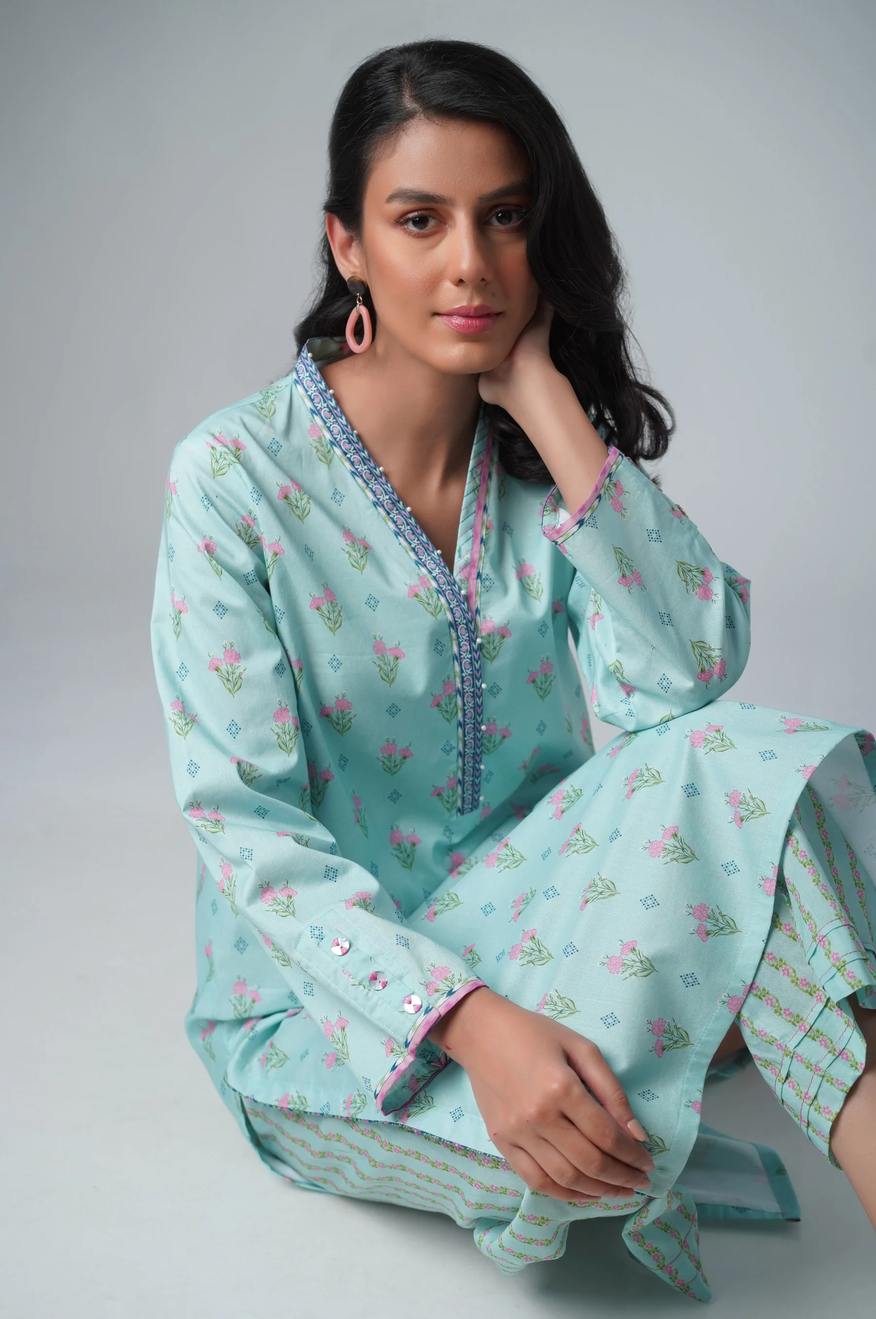 Unstitched 2 Piece Printed Lawn Suit - Image 2
