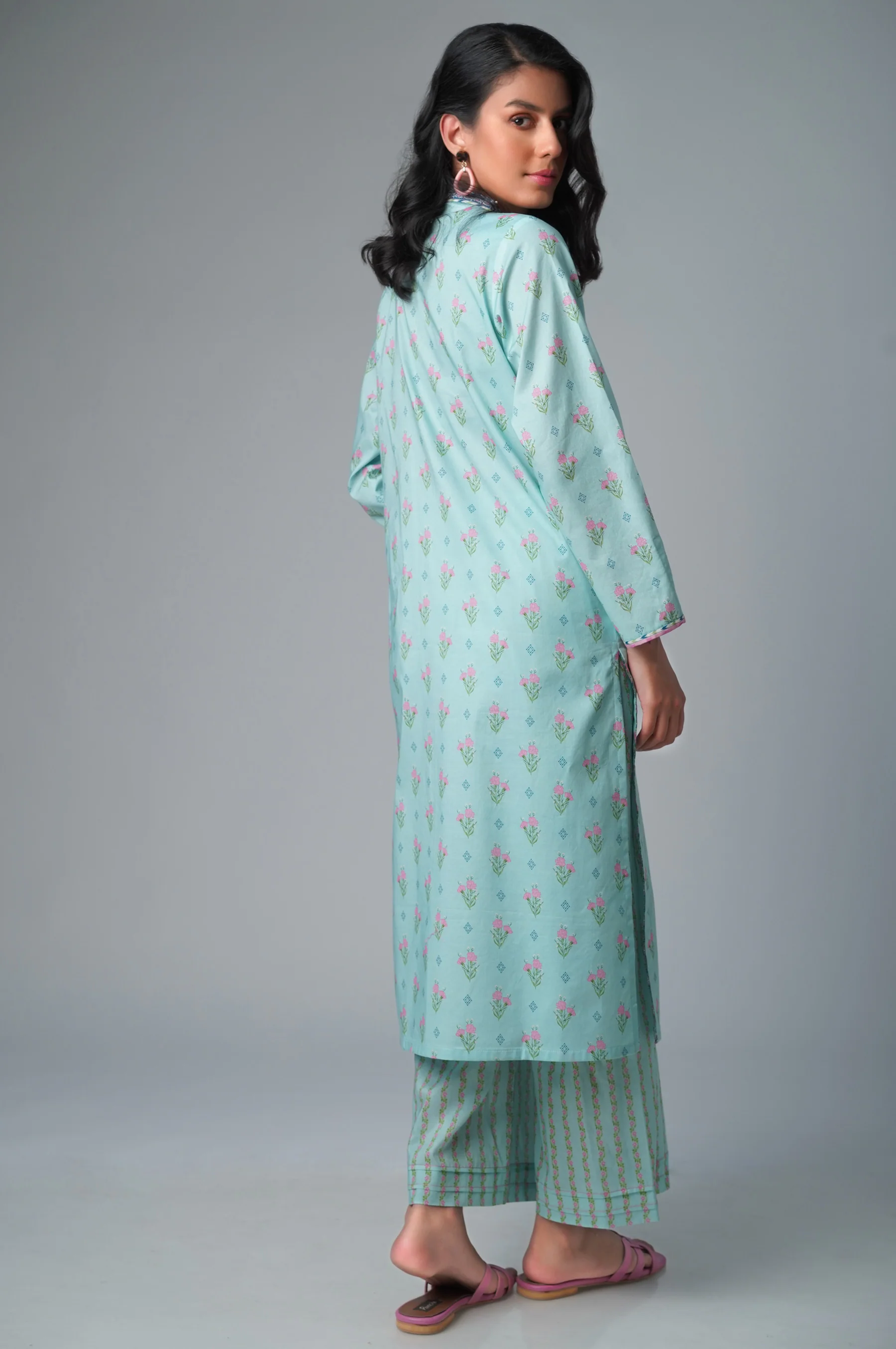 Unstitched 2 Piece Printed Lawn Suit - Image 3