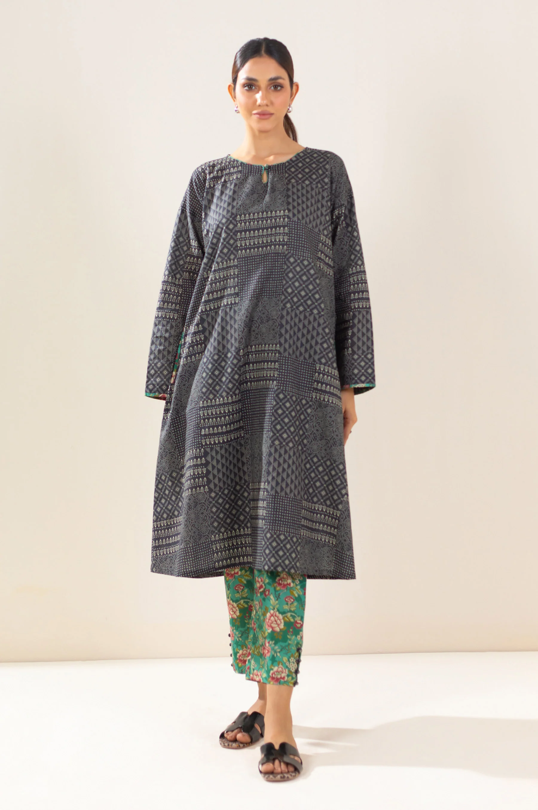 Unstitched 2 Piece Printed Lawn Suit - Image 3