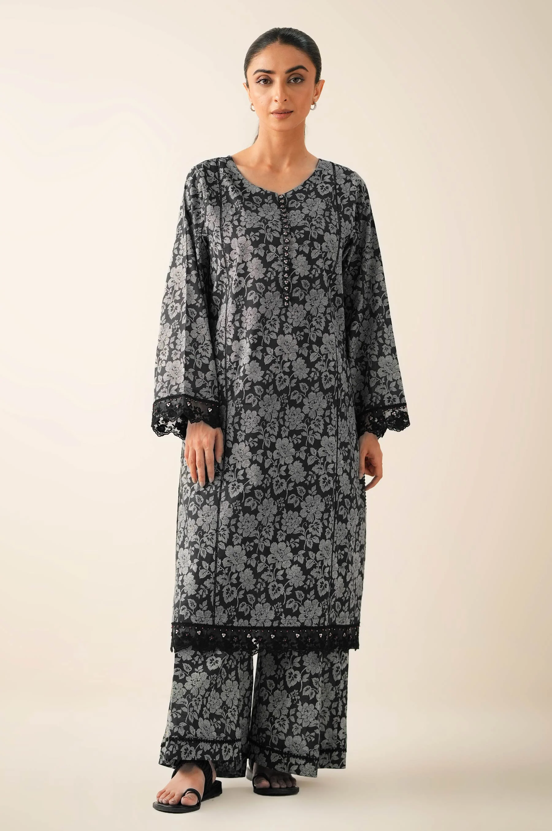 Unstitched 2 Piece Printed Lawn Suit - Image 2