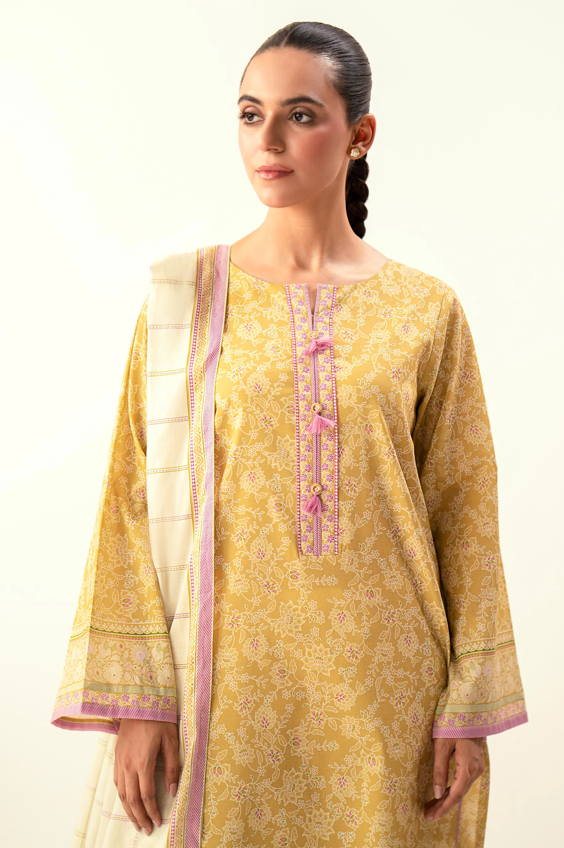 UNSTITCHED PRINTED SHIRT DUPATTA SUIT