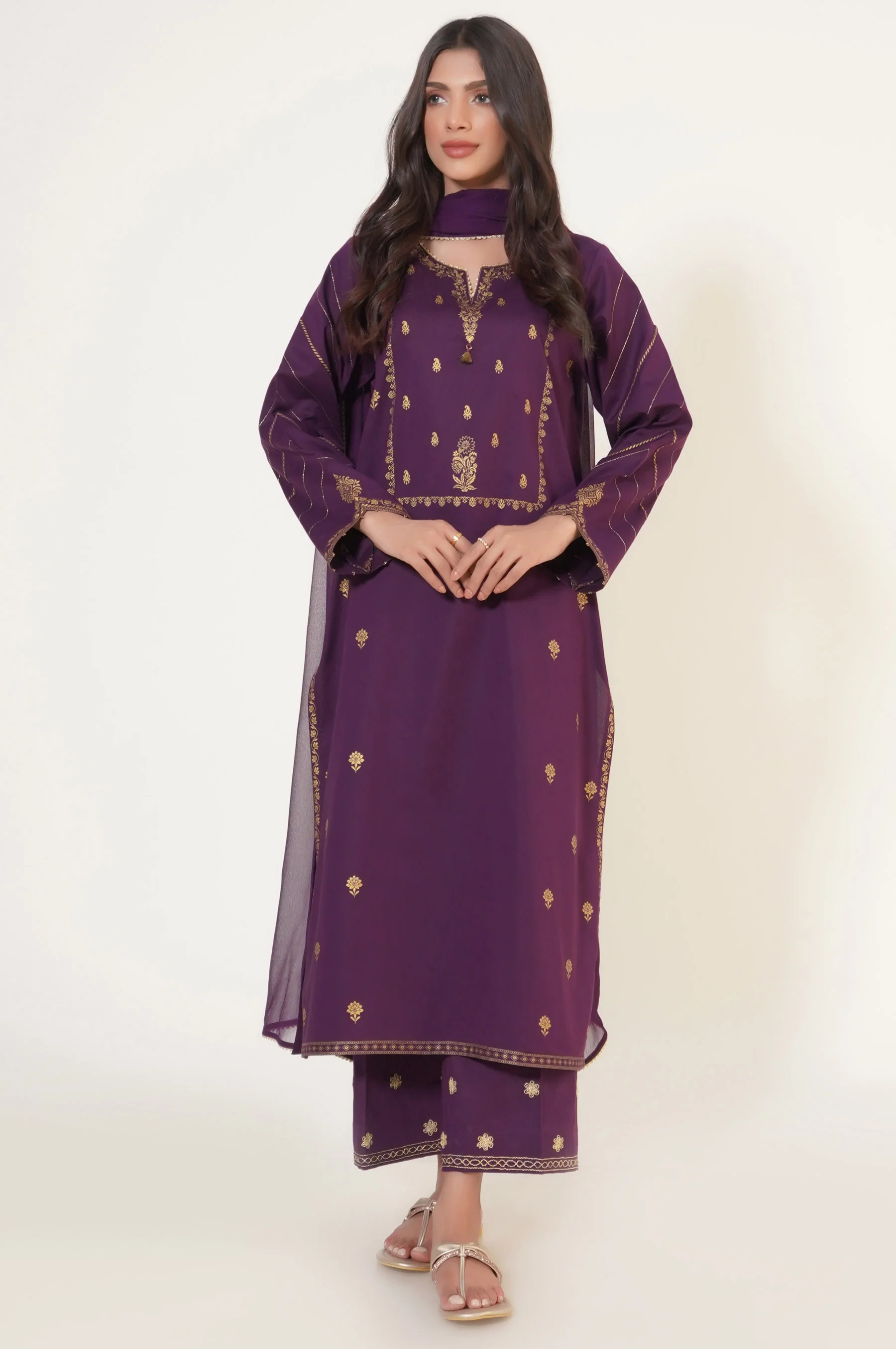 Unstitched 2 Piece Paste Printed Lawn Suit