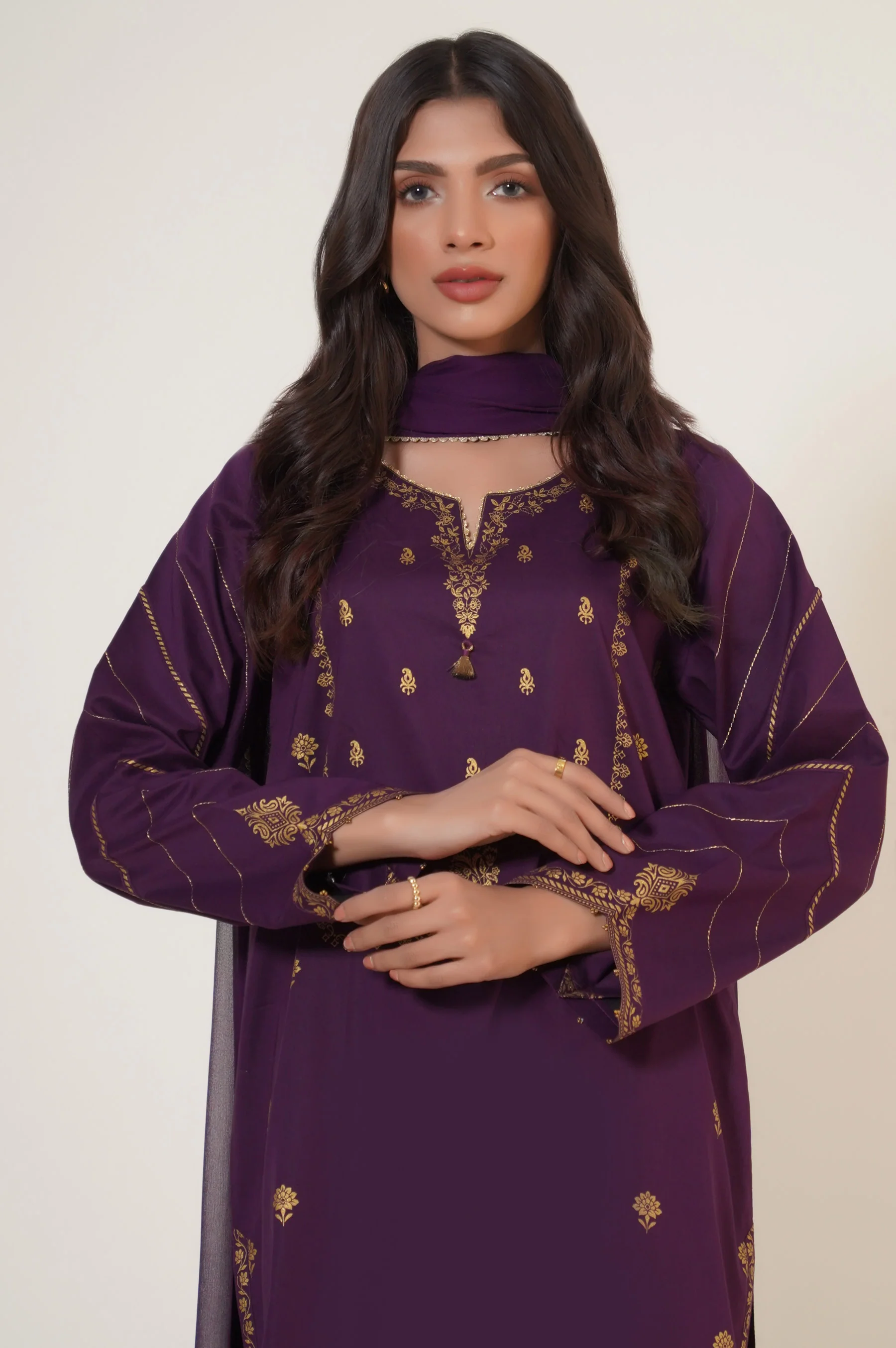 Unstitched 2 Piece Paste Printed Lawn Suit - Image 2