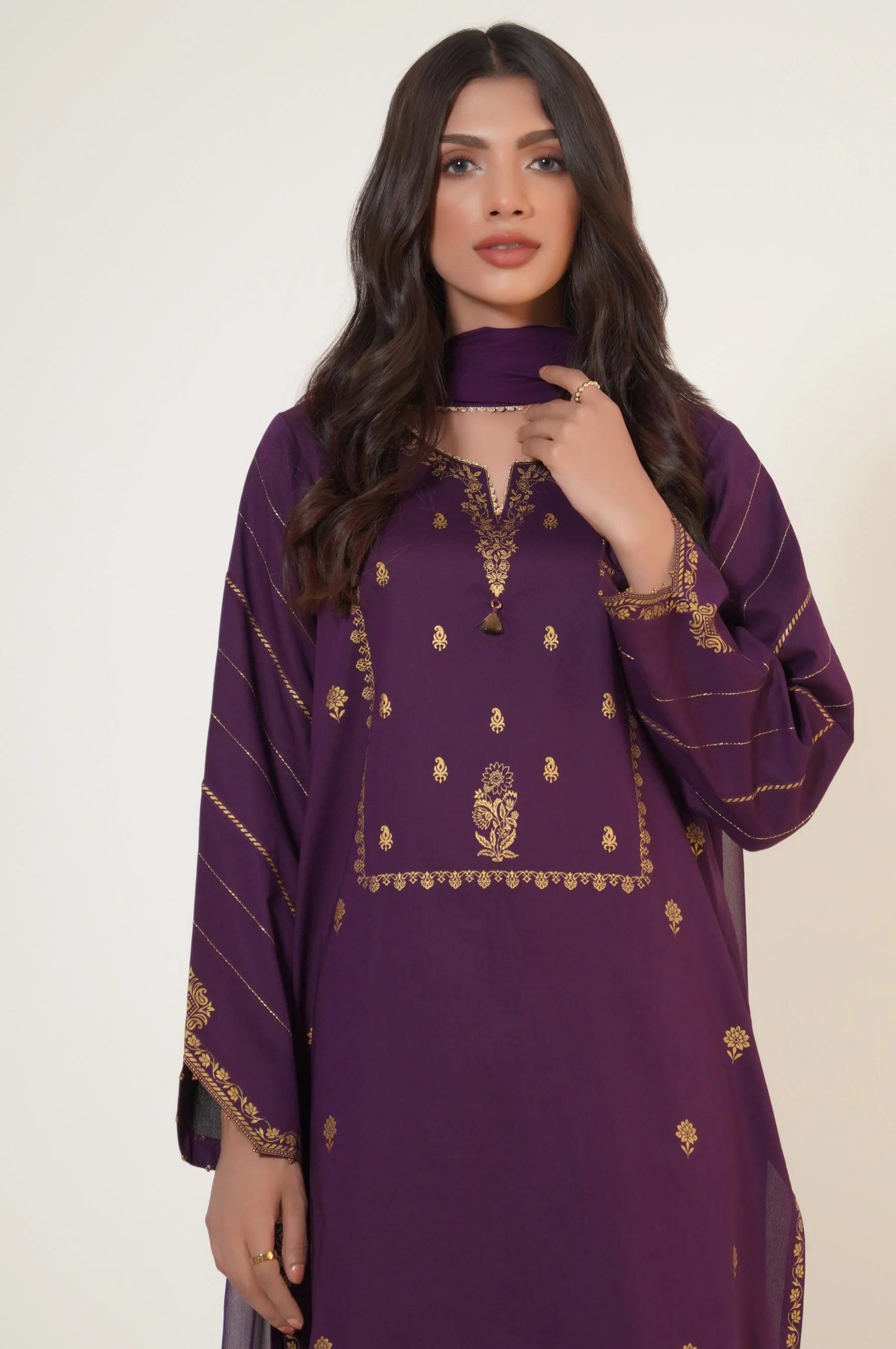 Unstitched 2 Piece Paste Printed Lawn Suit - Image 4