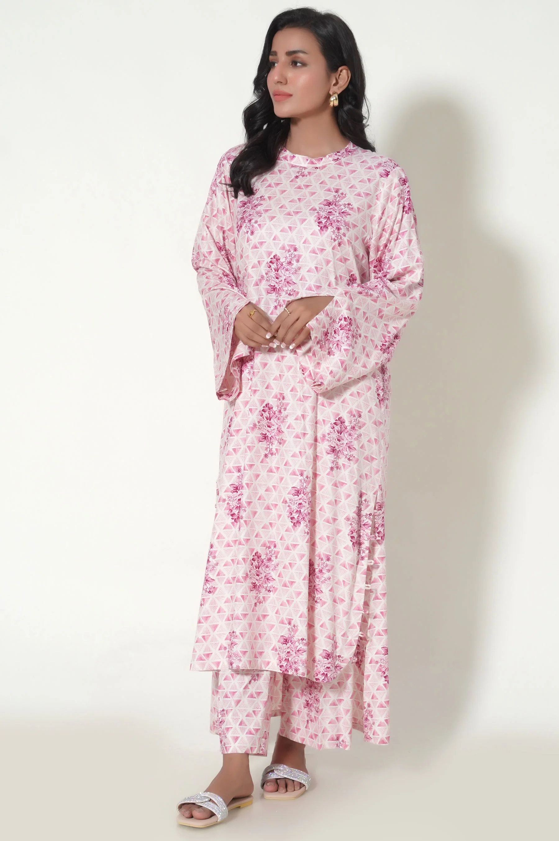 Unstitched 2 Piece Printed Linen Viscose Suit - Image 4