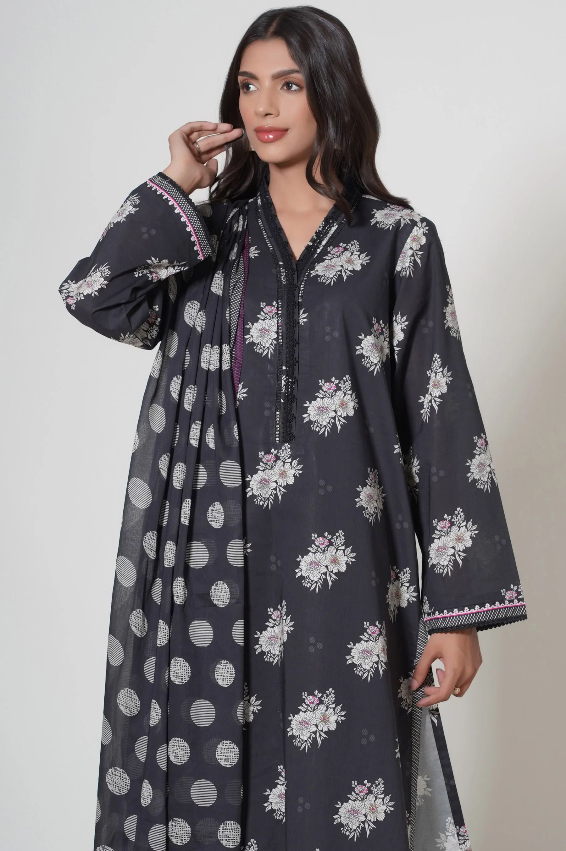 Unstitched 3 Piece Cambric Suit - Image 2